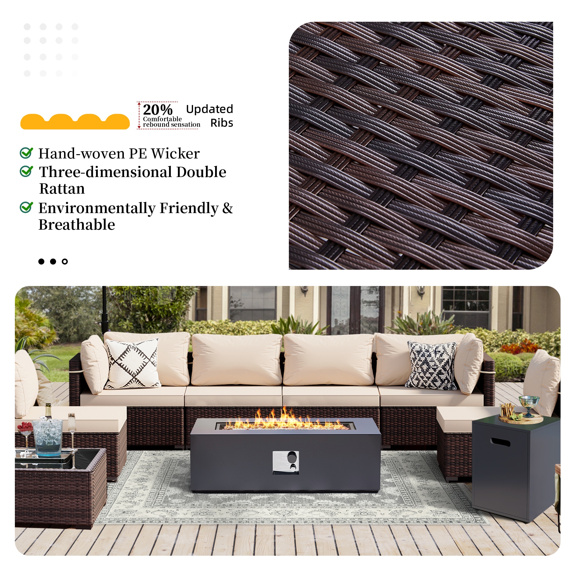 UPHA PL-2CZ-C42TPDK-Z1 Patio-Conversation-Sets - View #3