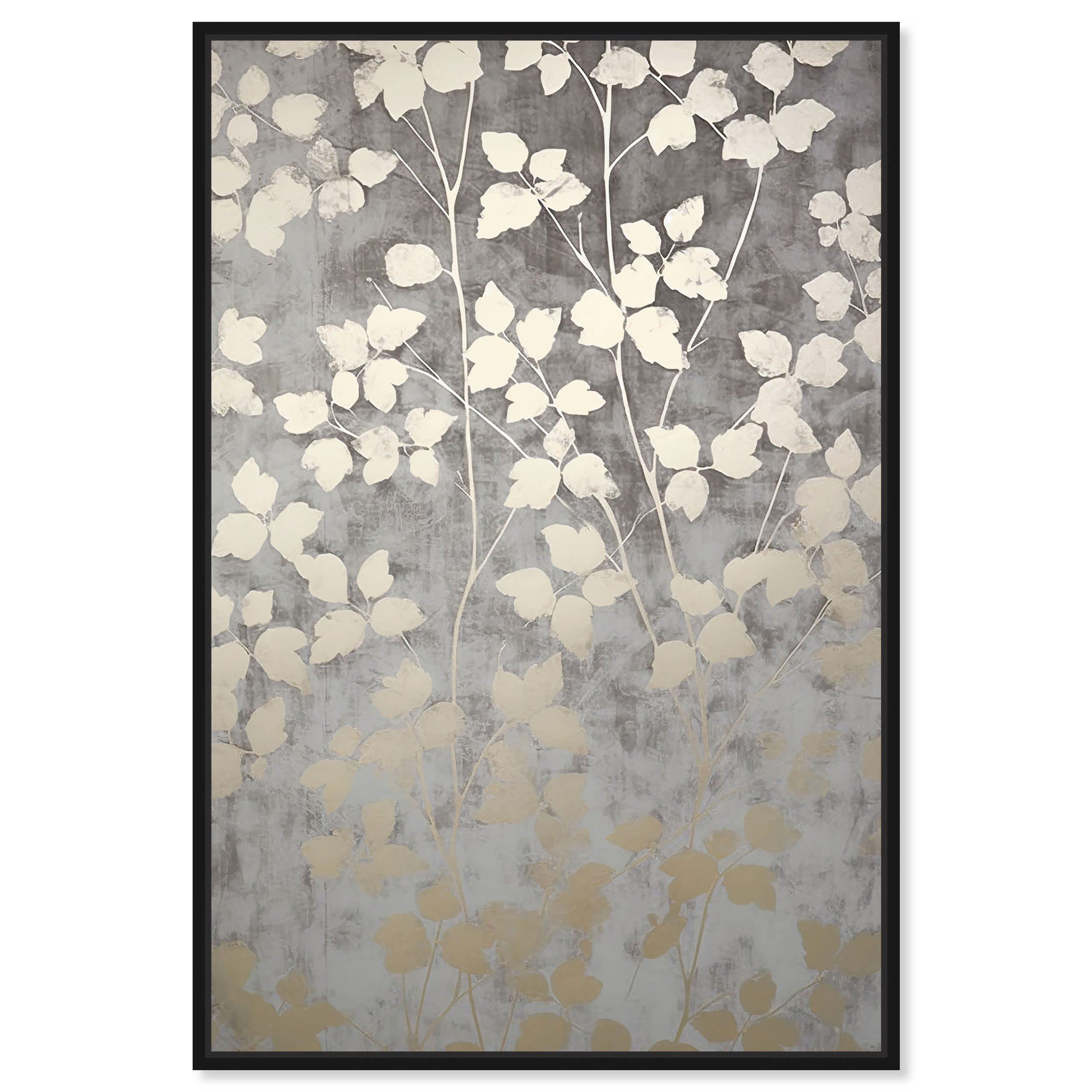 Art Remedy 005303600SCWJ1C Silvery Gray Garden Canvas Print Floral by  Black Frame 24 x 36