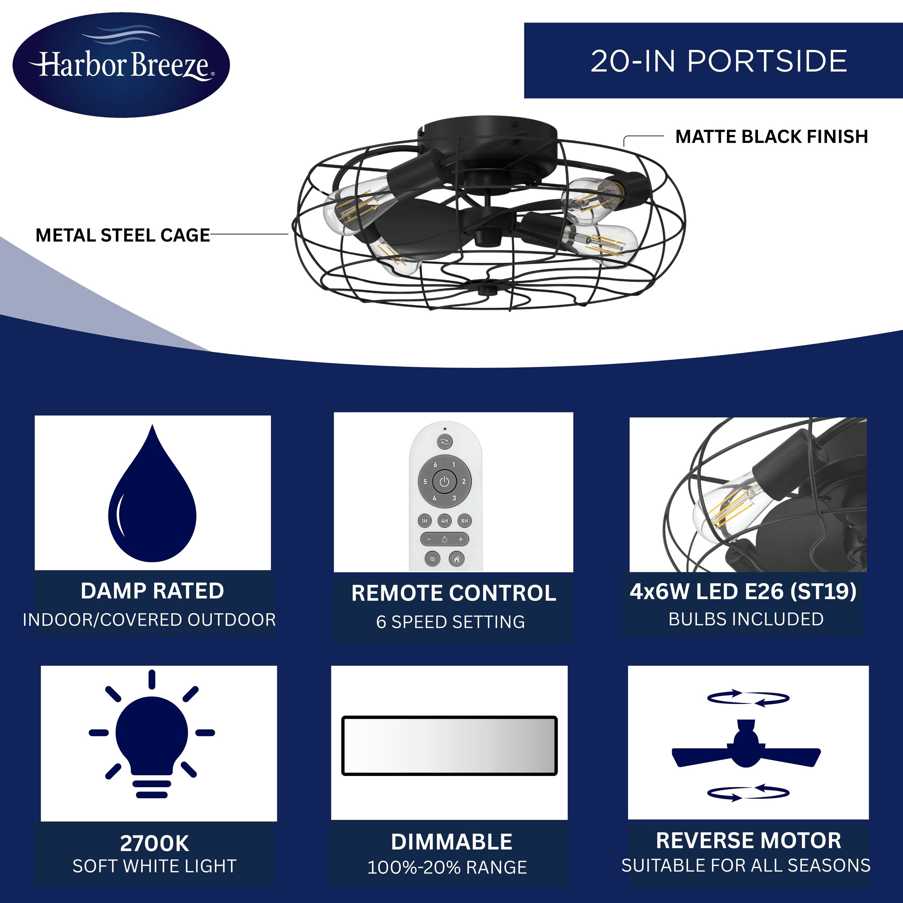 Harbor Breeze BR20MBK3LR Ceiling-Fans - View #3