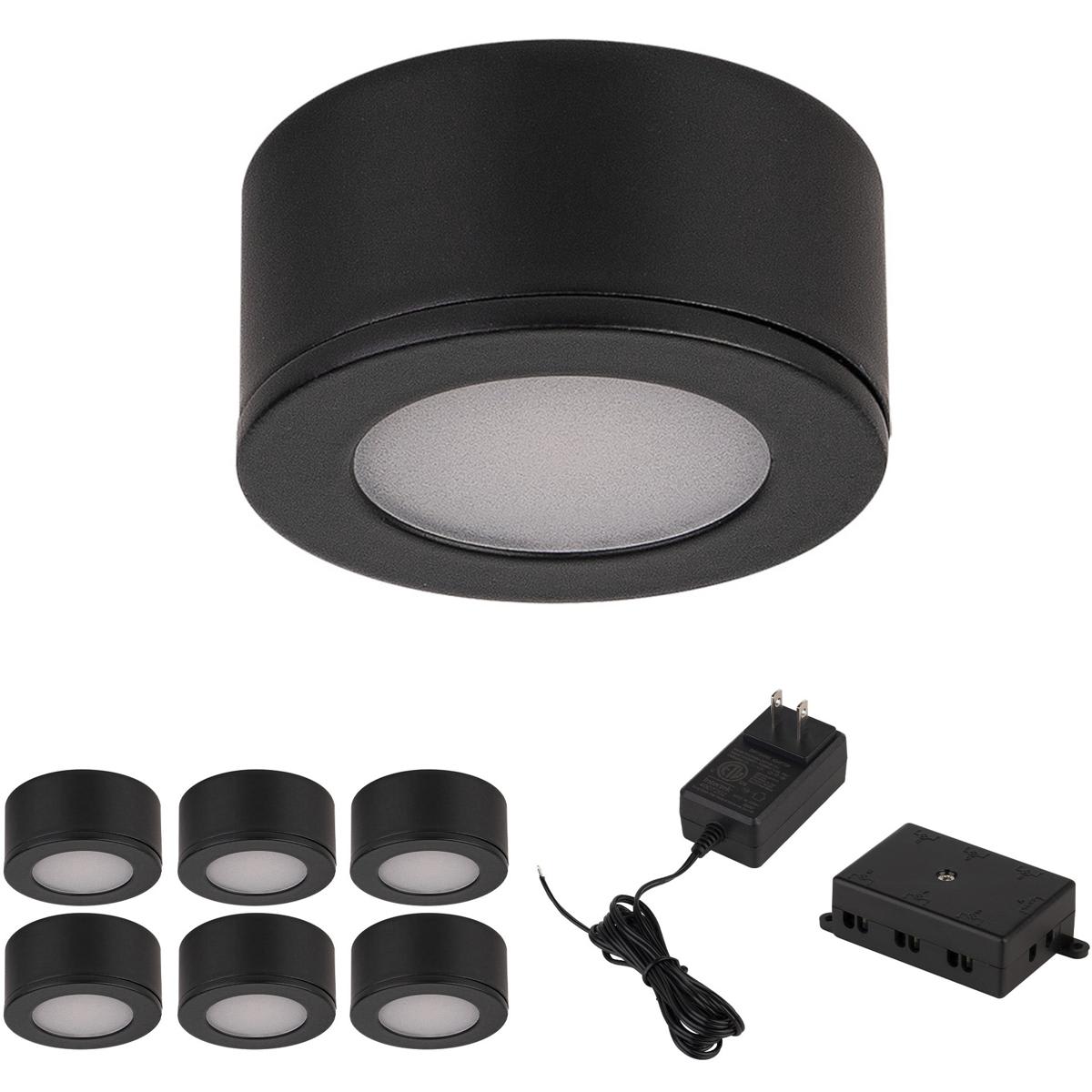 WAC Lighting  HR-LED10/6K-30-BK Mini Puck 6 Light 24 Black Puck Lighting Ceiling Light WAC Limited