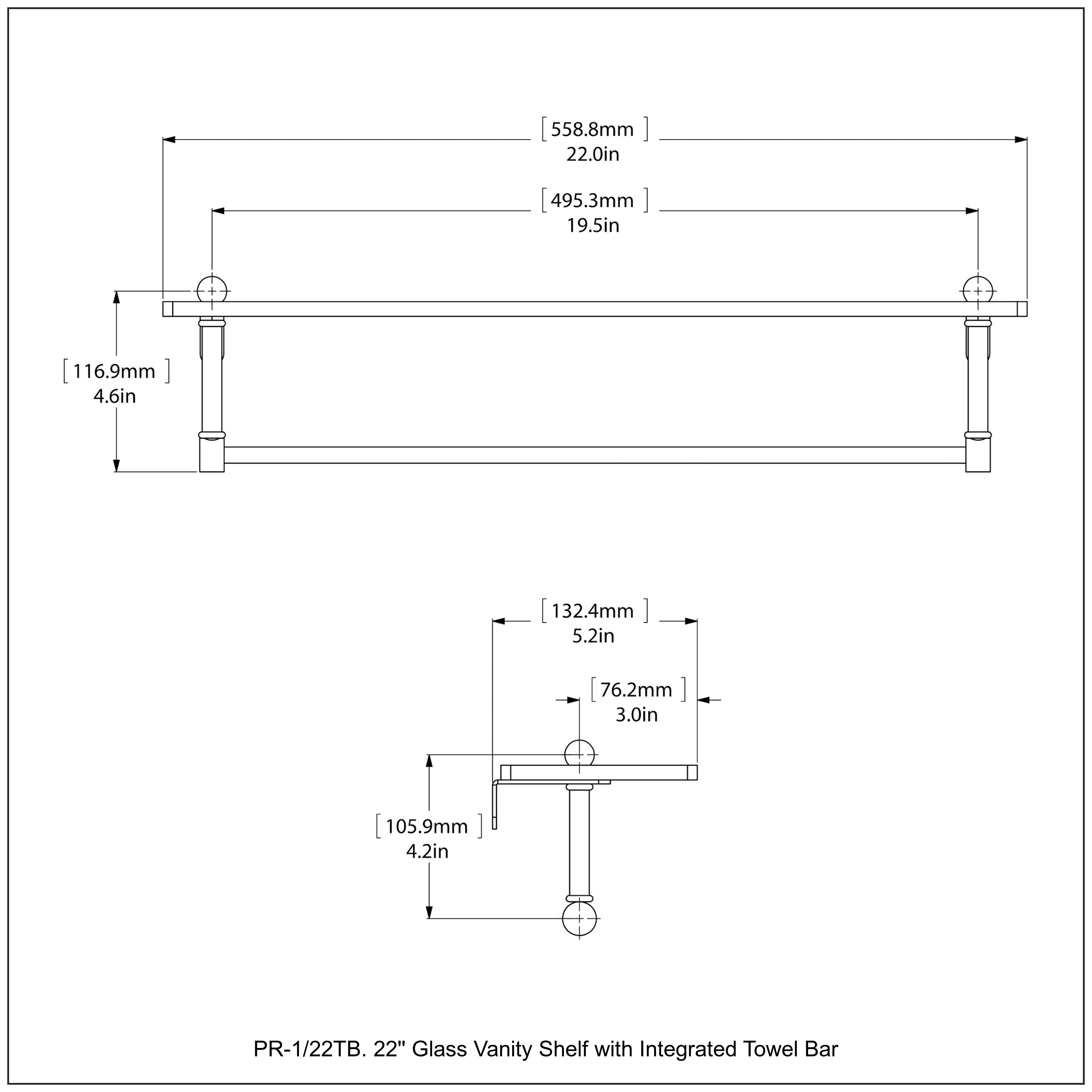 Allied Brass Tango Satin 1-Tier Brass Wall Mount Bathroom Shelf