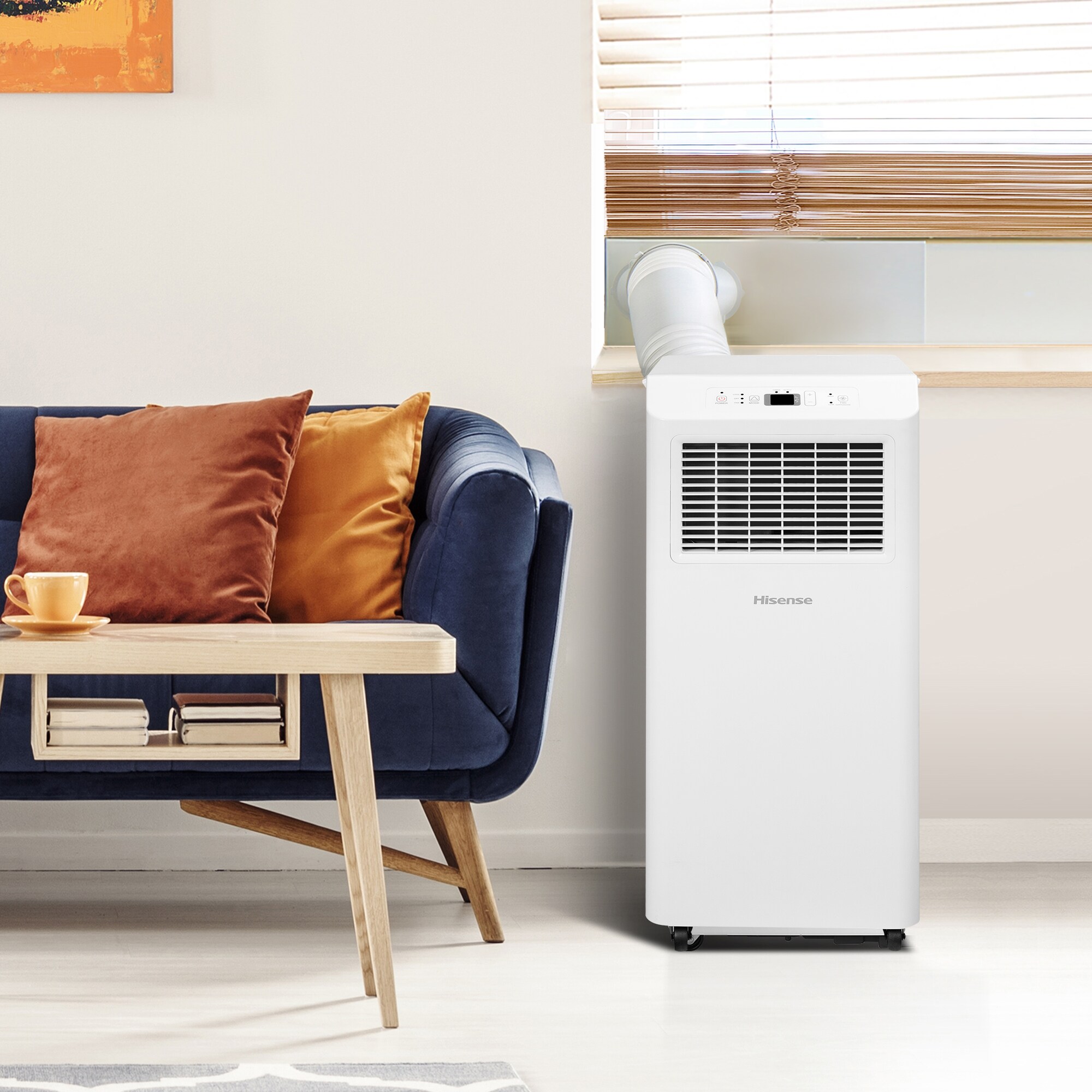 Hisense 6000 BTU DOE ( 115-Volts ) White Vented Portable Air Conditioner Remote Control Included Cools 250-Sq. Feet