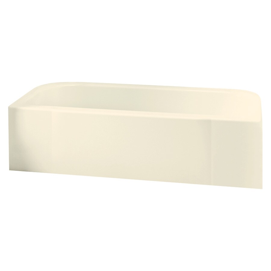 Sterling 71141118-96 Accord 30-in x 60-in Biscuit Polyresin and Fiberglass Alcove Soaking Bathtub (Left Drain)
