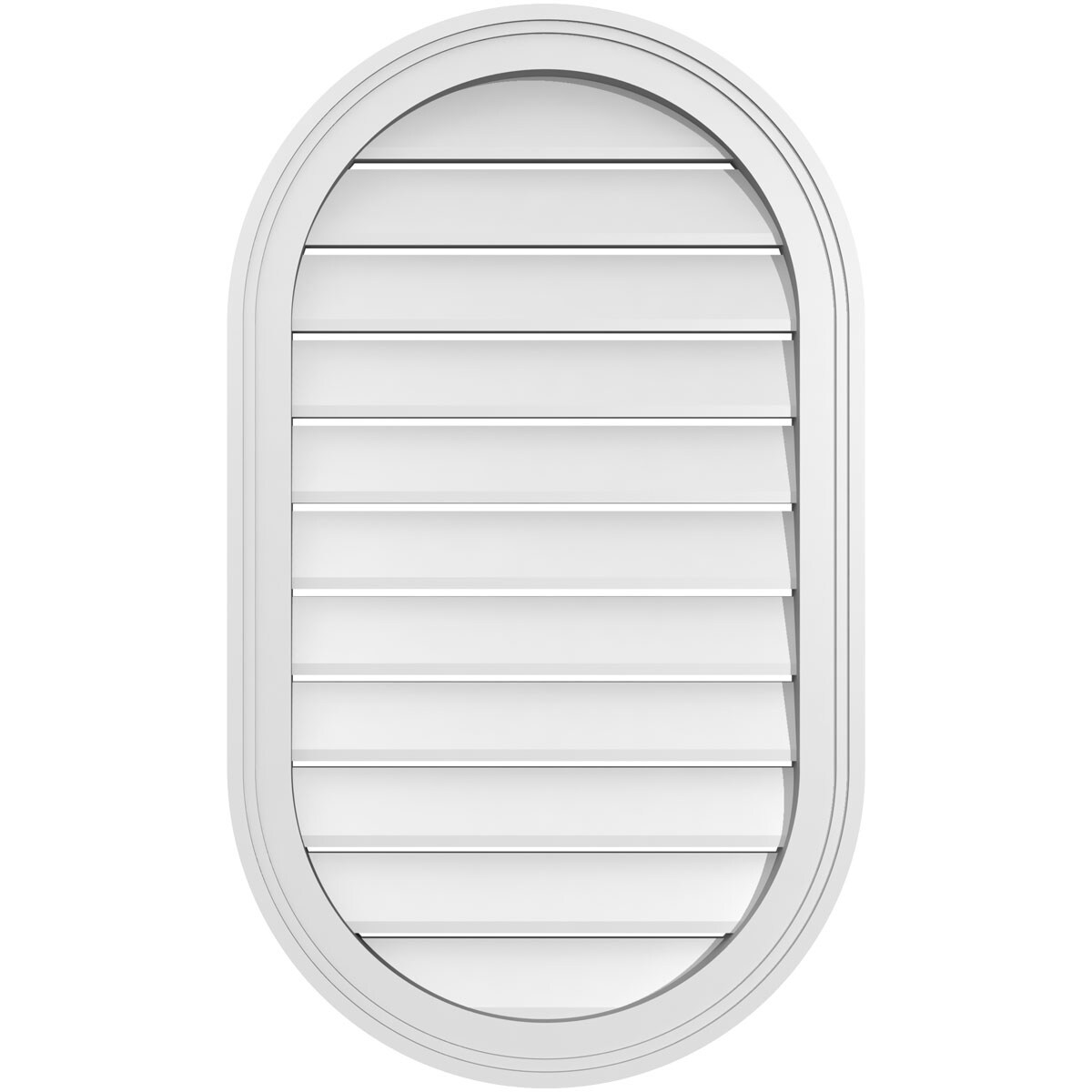 Ekena Millwork GVPVR20X3402SF 20-Inches x 34-Inches Off-white Oval PVC Gable Louver Vent