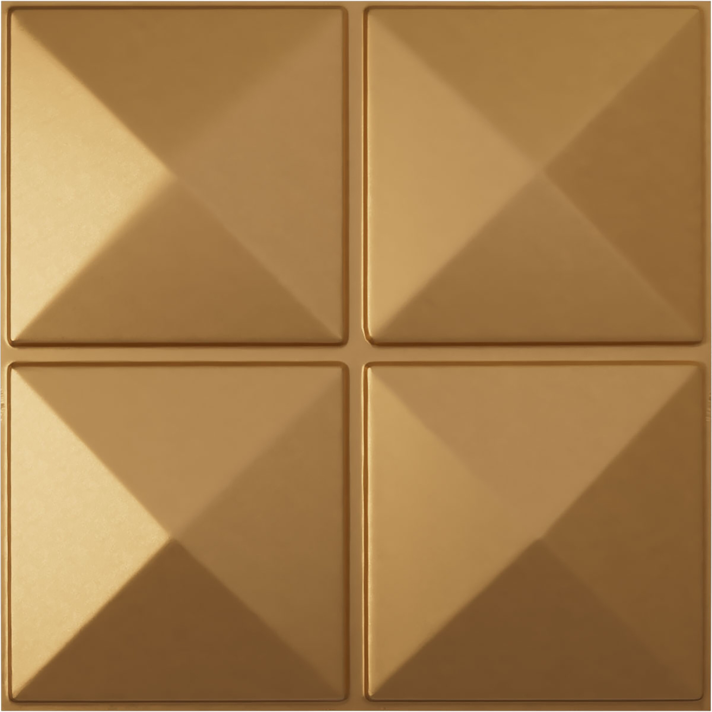 Ekena Millwork WP20X20RIBGL-CASE-12 19-5/8-in x 19-5/8-in Embossed Paintable/Stainable Gold PVC Wall Panel ( 12 -Pack, Covers 32.04-sq ft )