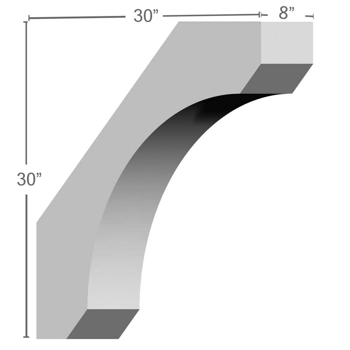 Ekena Millwork BKT08X30X30LE Exterior-Brackets-Braces - View #2