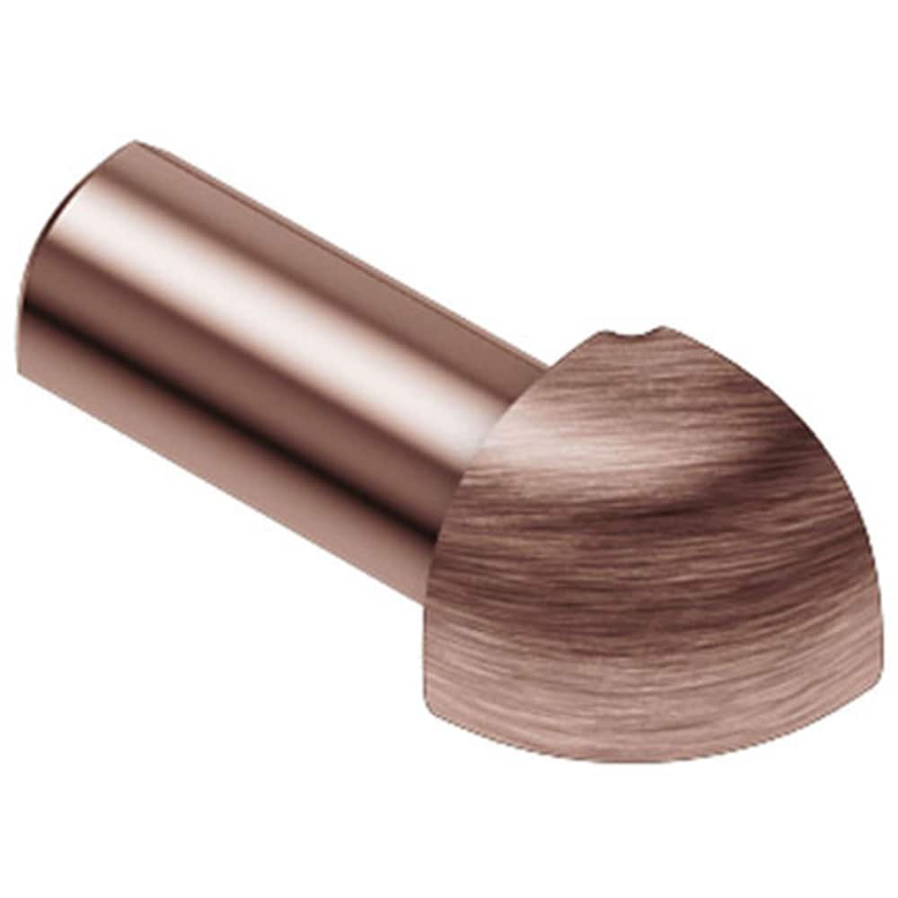 Schluter Systems EV/RO100AKGB Rondec 0.375-in W x 1-in L Brushed copper anodized aluminum Aluminum Outside corner Tile Edge Trim
