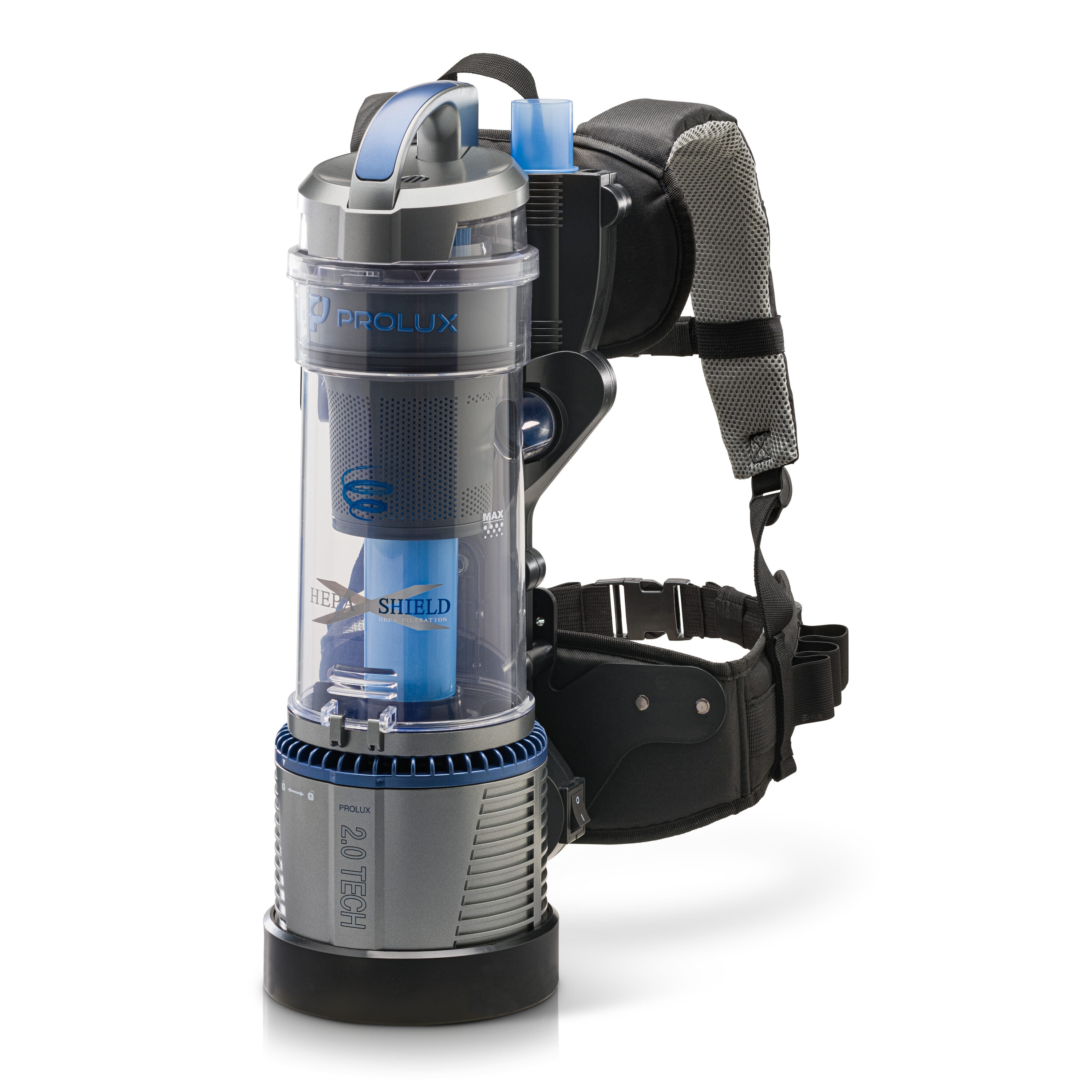 Prolux 2.0 Lightweight Gray Bagless Backpack Vacuum with HEPA Filter