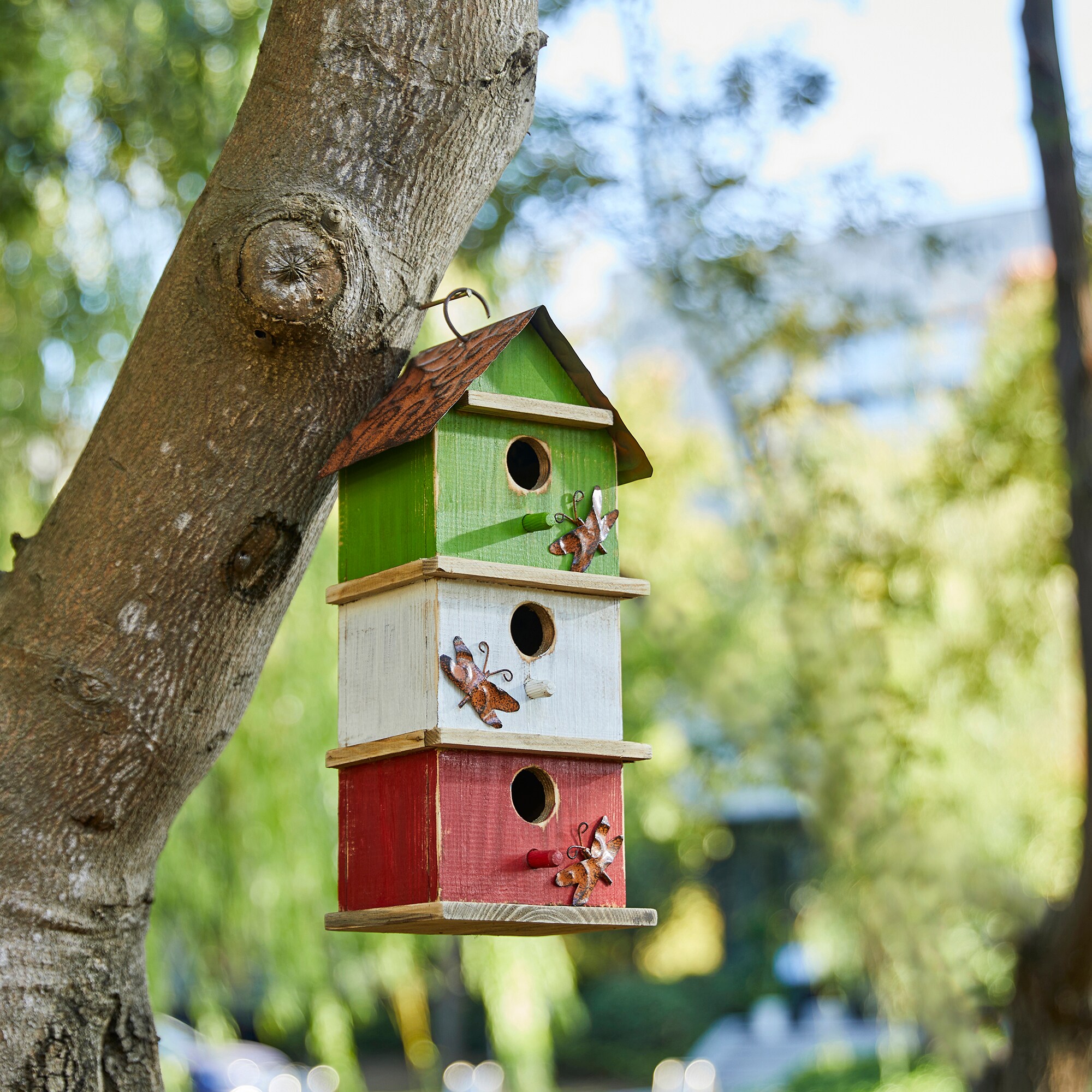 QualitChoice Window Bird House Feeder Wooden Bird Feeder Swing