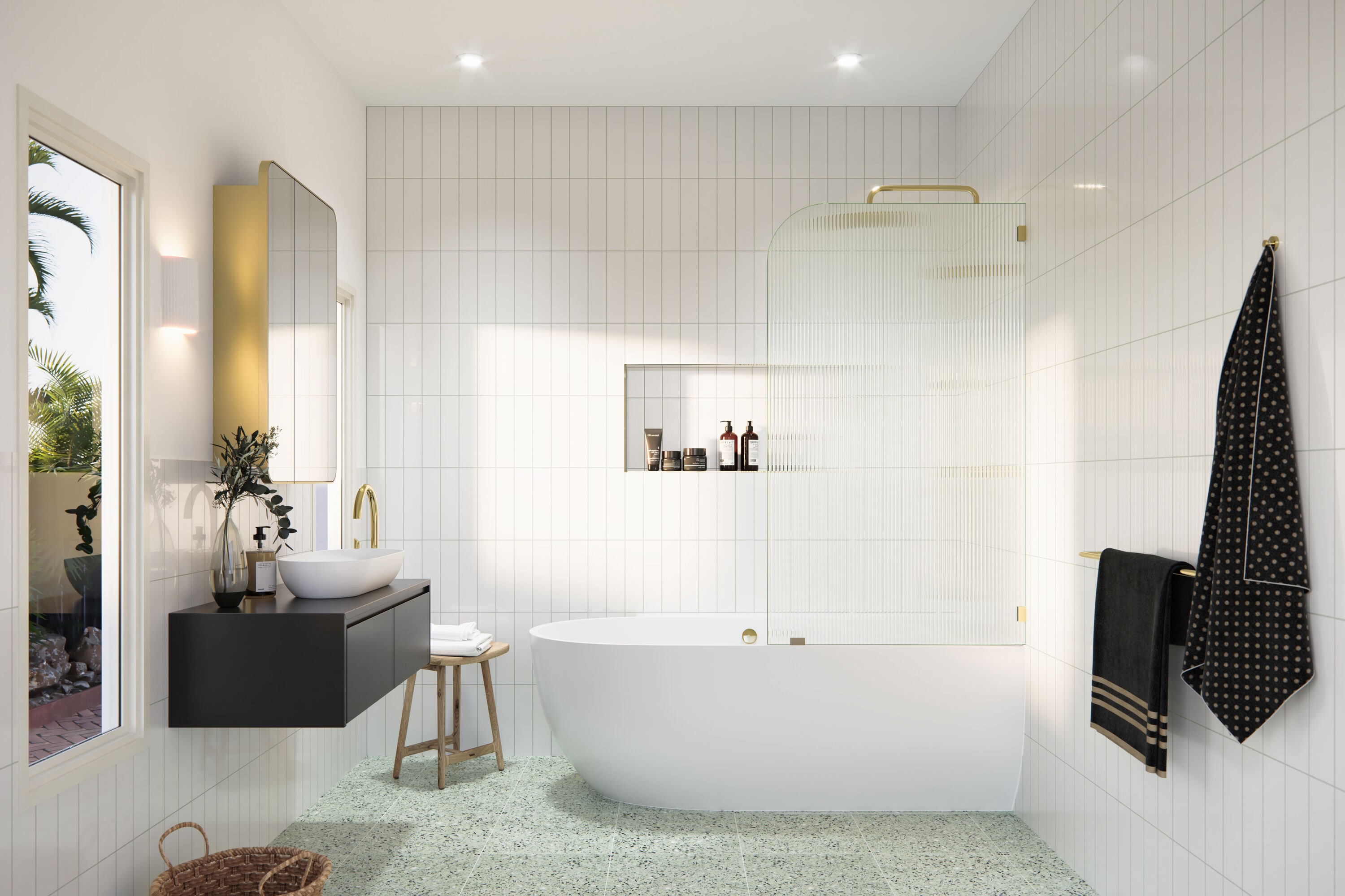 Glass Warehouse B-FL-RAD-34-R-PB Shower-Doors - View #2