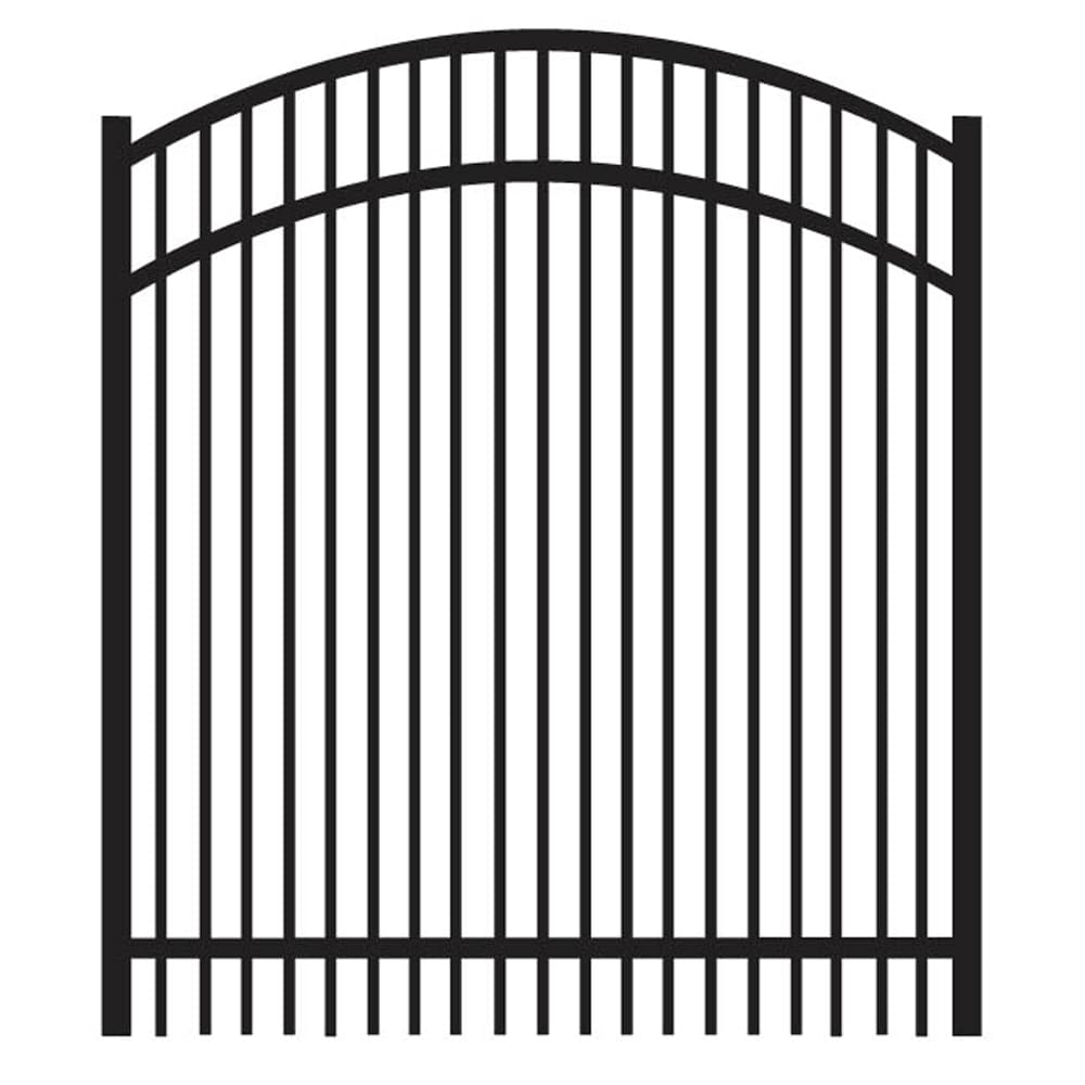 Freedom 73009492 Sheffield 4-ft H x 4-ft W Black Aluminum Decorative Spaced picket Fence gate