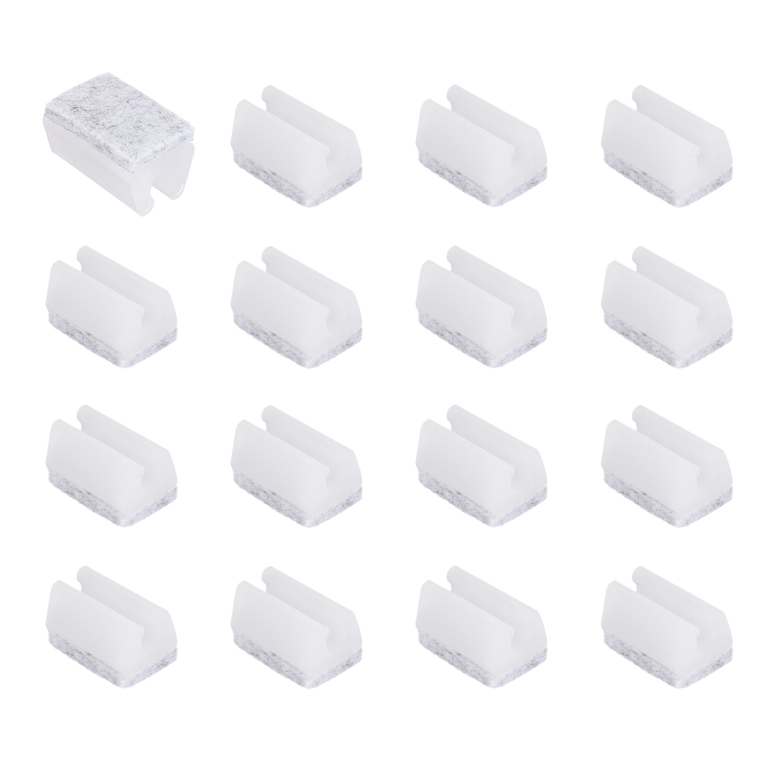 Unique Bargains - 16pcs Rectangle U Shaped Chair Leg Caps with Felt Pads Fit 10mm Dia Tubular Leg...