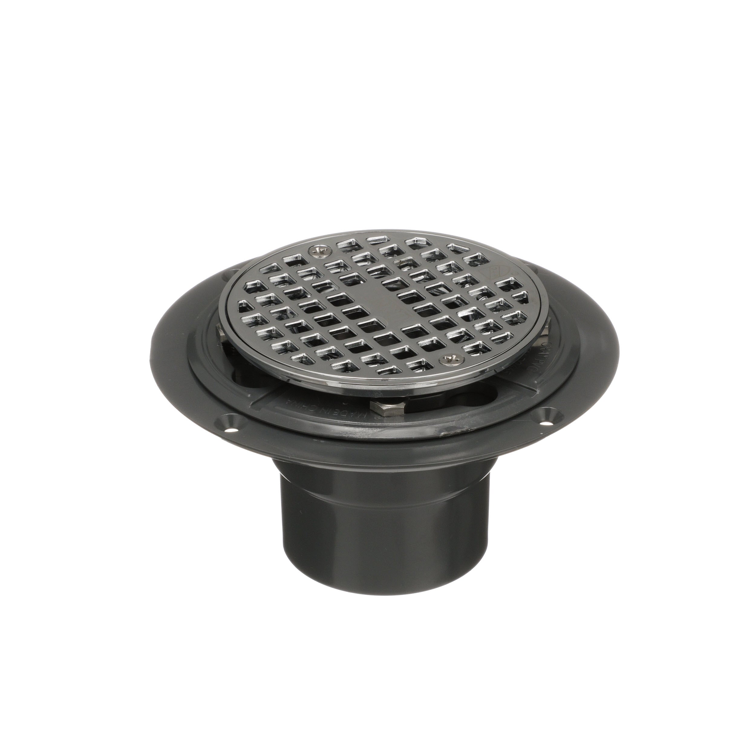 Oatey 2-in or 3-in PVC Low Profile Shower Drain with Round Chrome Strainer  in the Shower Drains department at
