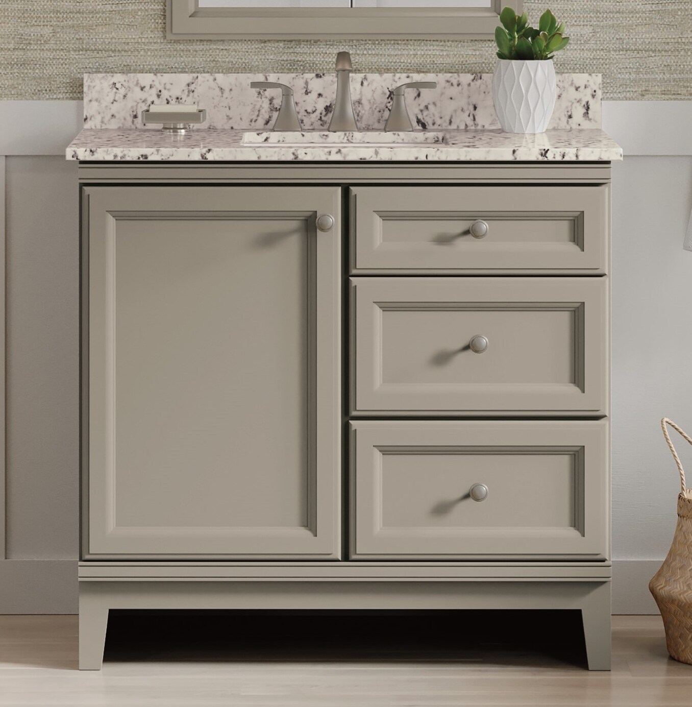 Diamond NOW Calhoun 37-in Cloud Gray Undermount Single Sink Bathroom ...