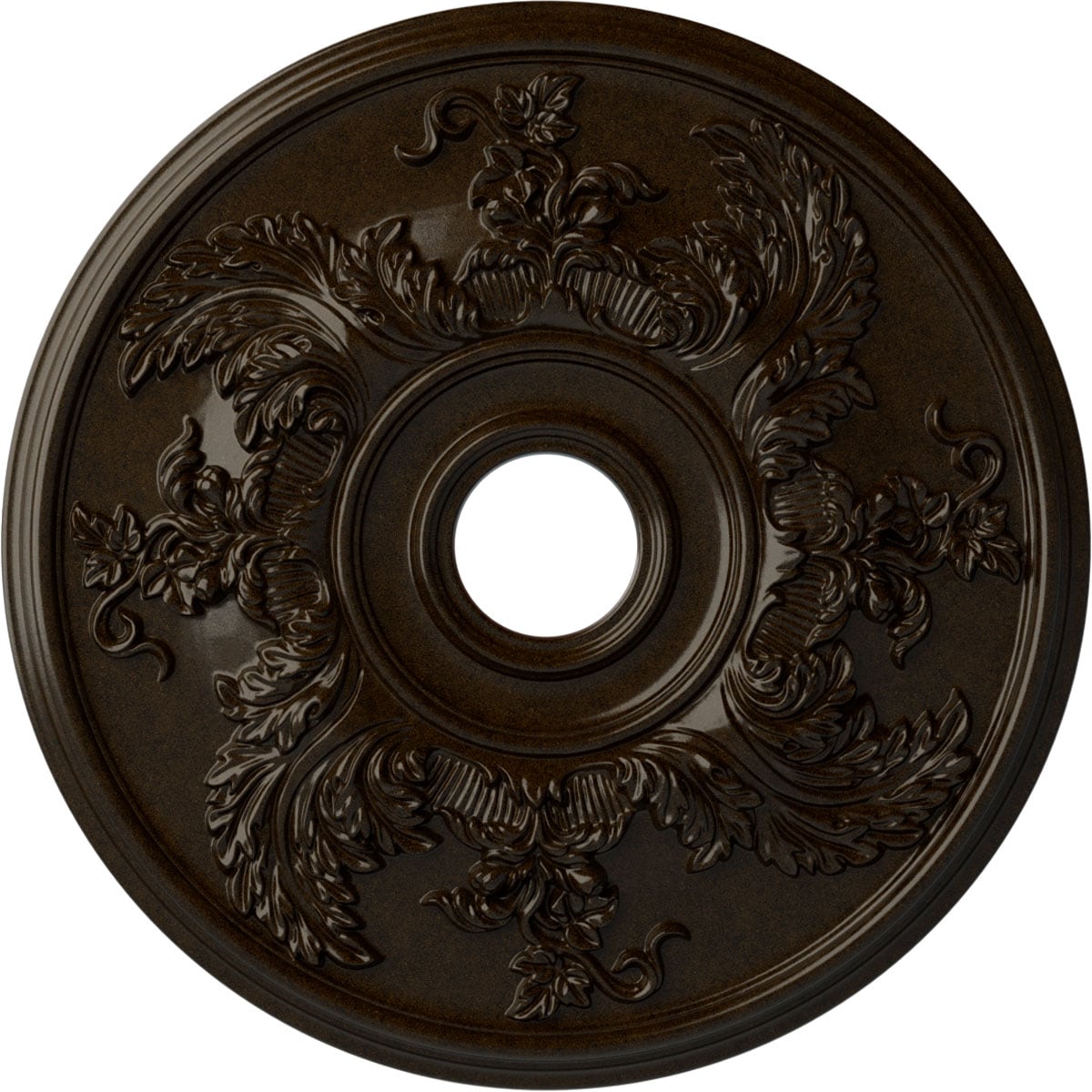 Ekena Millwork CM23ACBZS Acanthus Twist 23.625-in W x 23.625-in L Painted Bronze Polyurethane Whole Ceiling Medallion