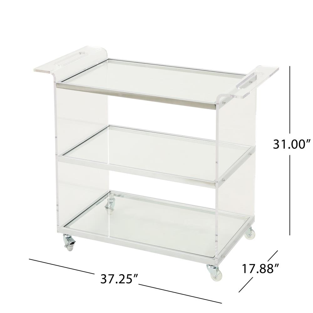 3-Tier Acrylic Rolling Cart