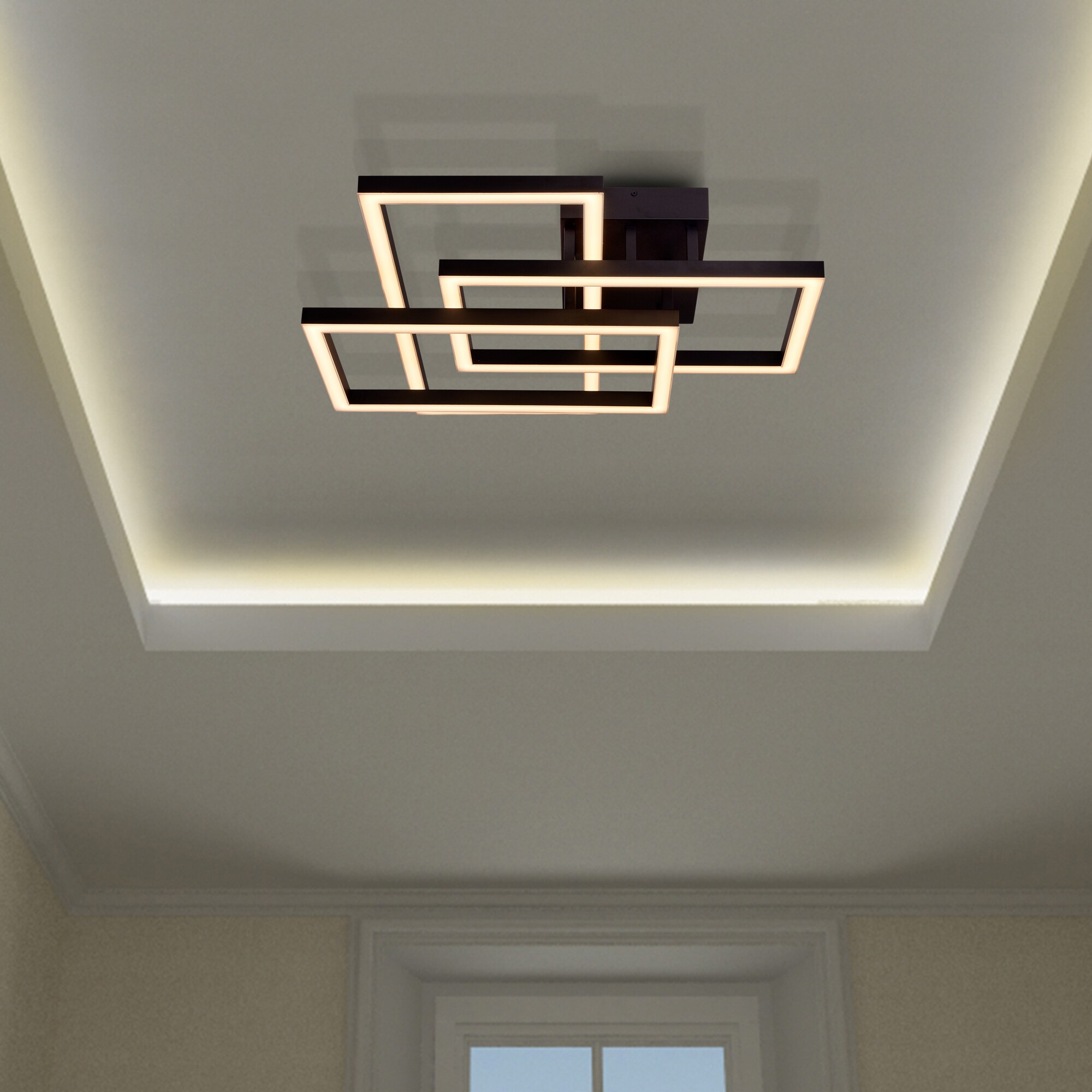 Radium 28" Black Aluminum Integrated LED Semi-Flush Ceiling Light