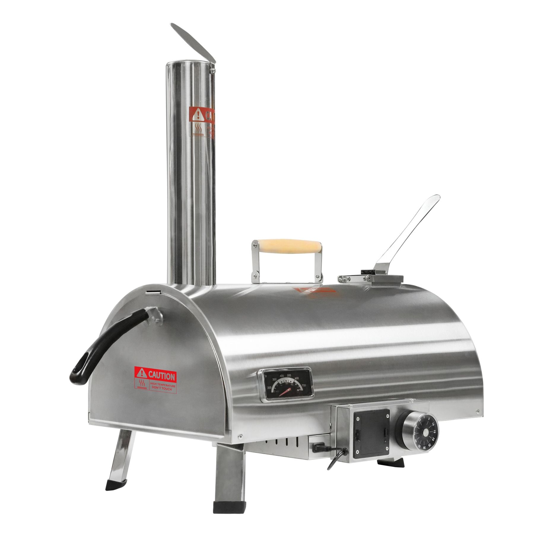 Maocao Hoom MZH589XW 12-Inch Automatic Rotating Pizza Oven Stainless steel Hearth Wood-fired Outdoor Pizza Oven