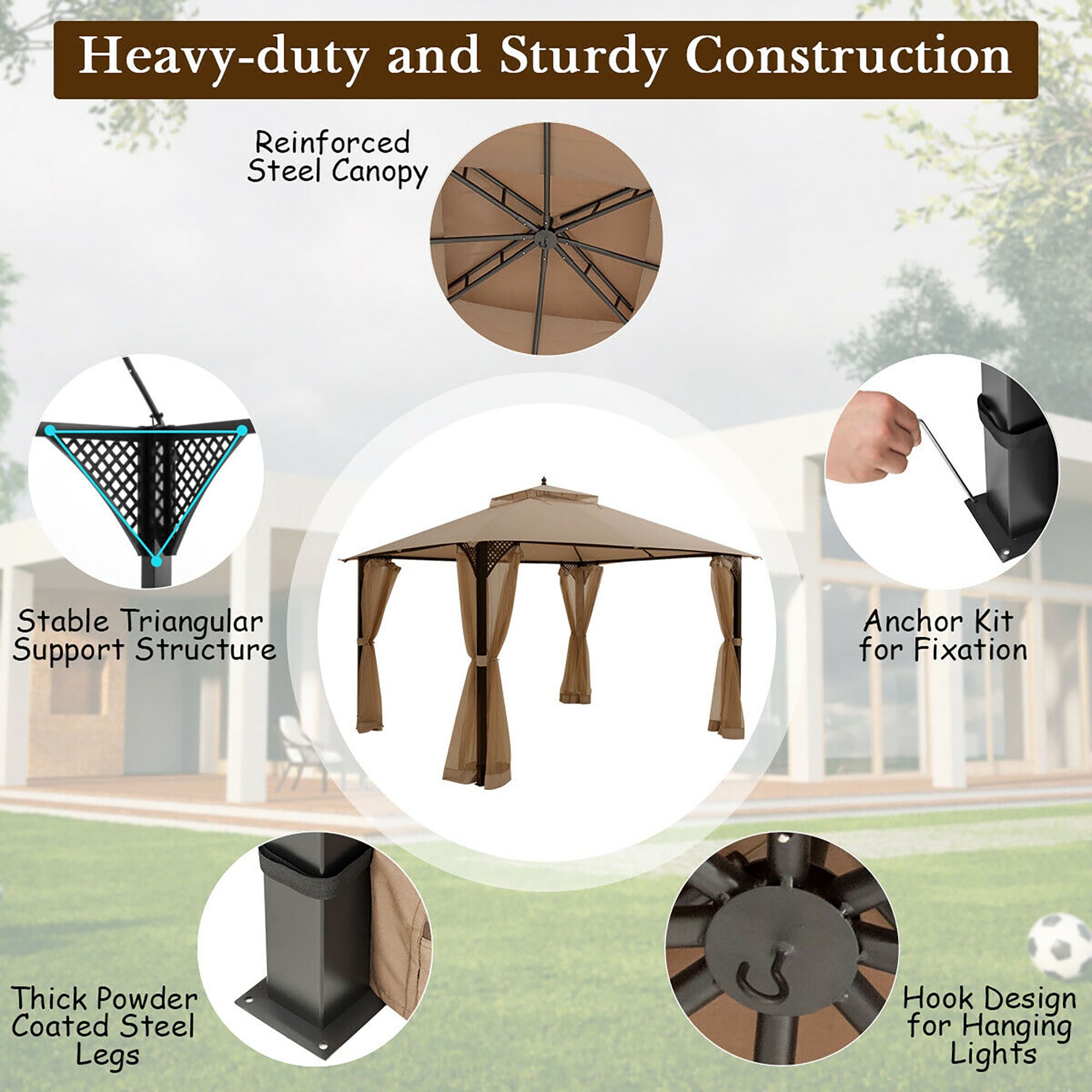 CASAINC CS-ORUS-744BE Wood-Resin-Gazebos - View #4
