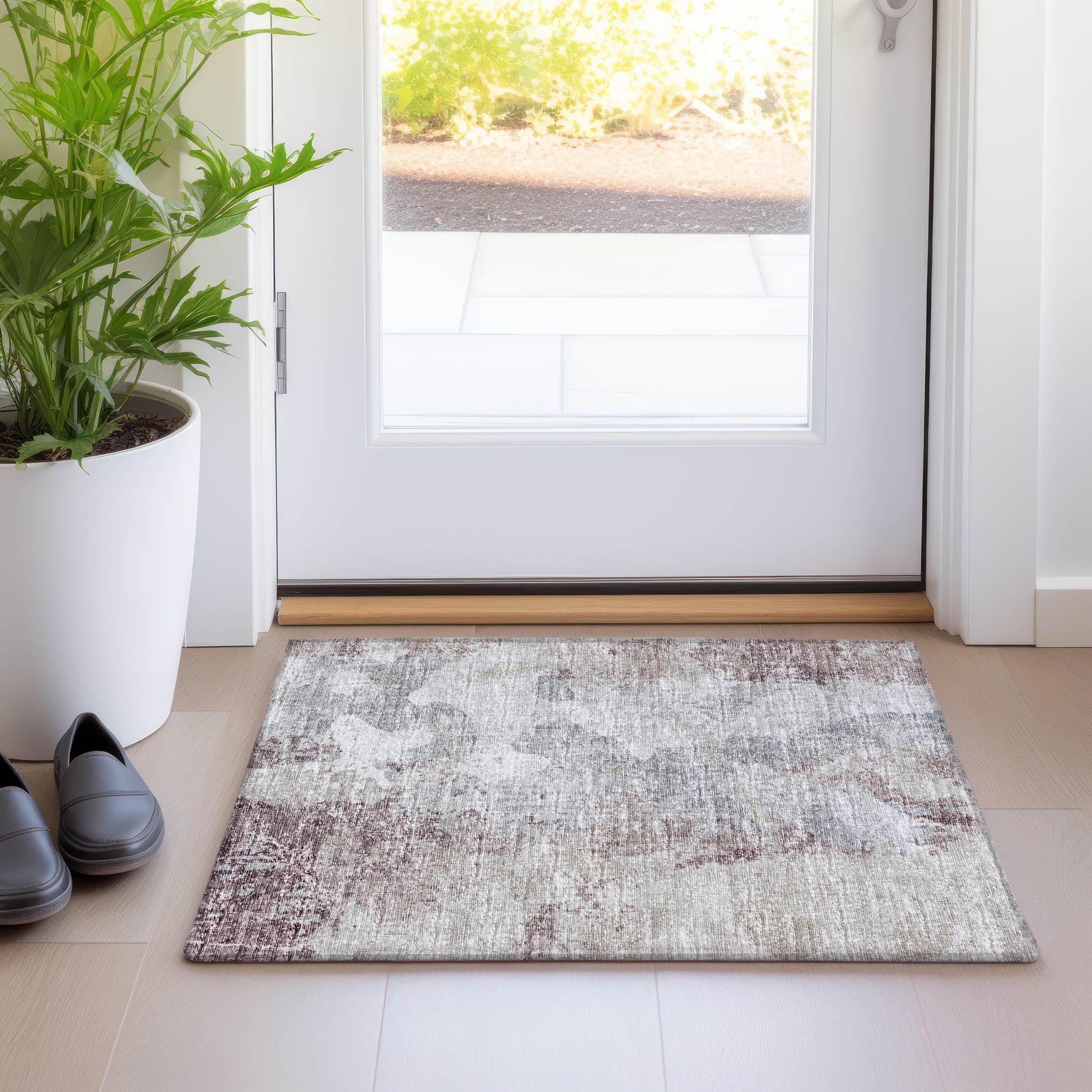 Addison Rugs AMF68PL20X30 Mayfield AMF68PL 2 x 3 (ft) Loomed Polyester Plum Rectangular Indoor Abstract Machine washable Area rug