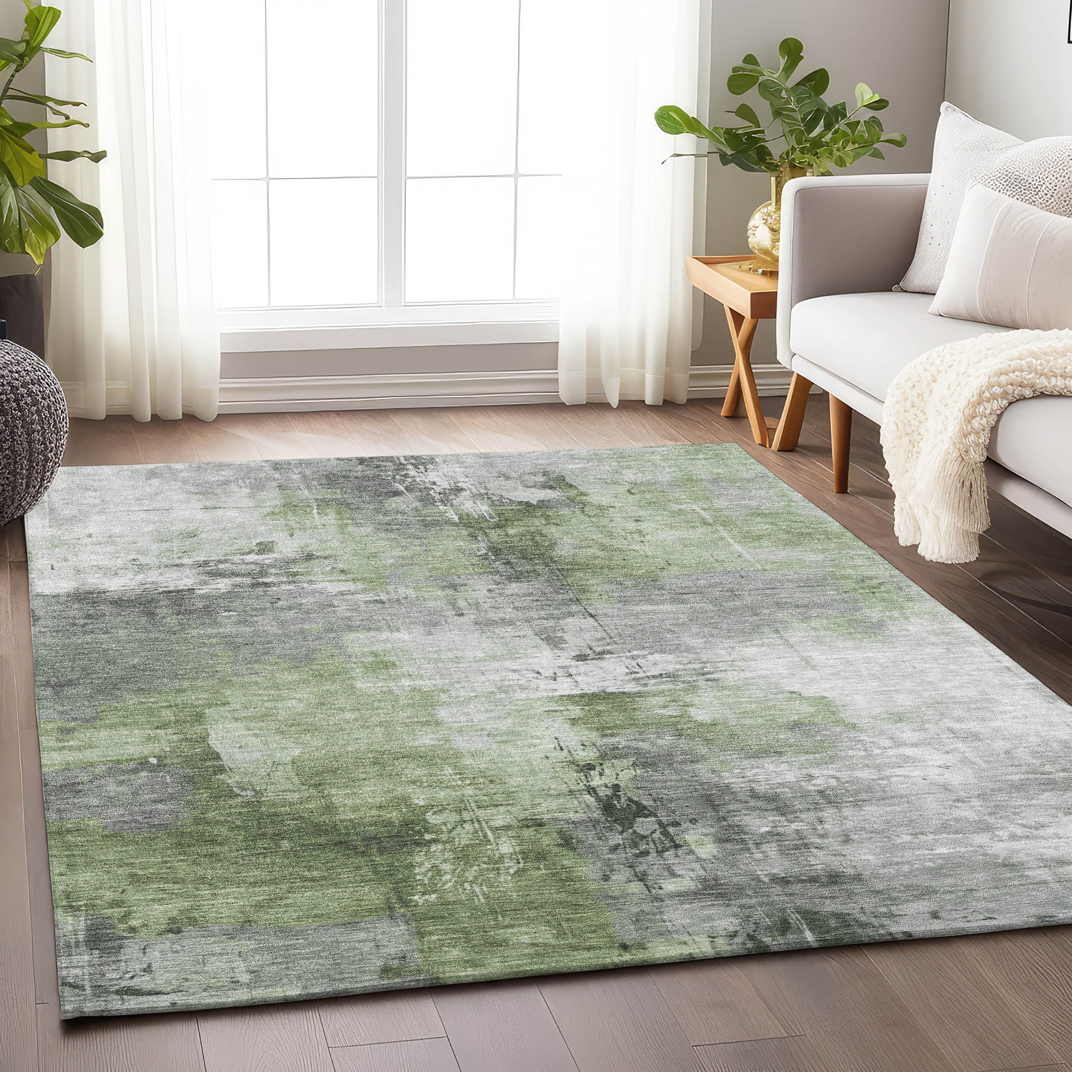 Addison Rugs ACN1671GE9X12 Chantille ACN1671GE 9 x 12 (ft) Loomed Polyester Green Rectangular Indoor/Outdoor Machine washable Area rug