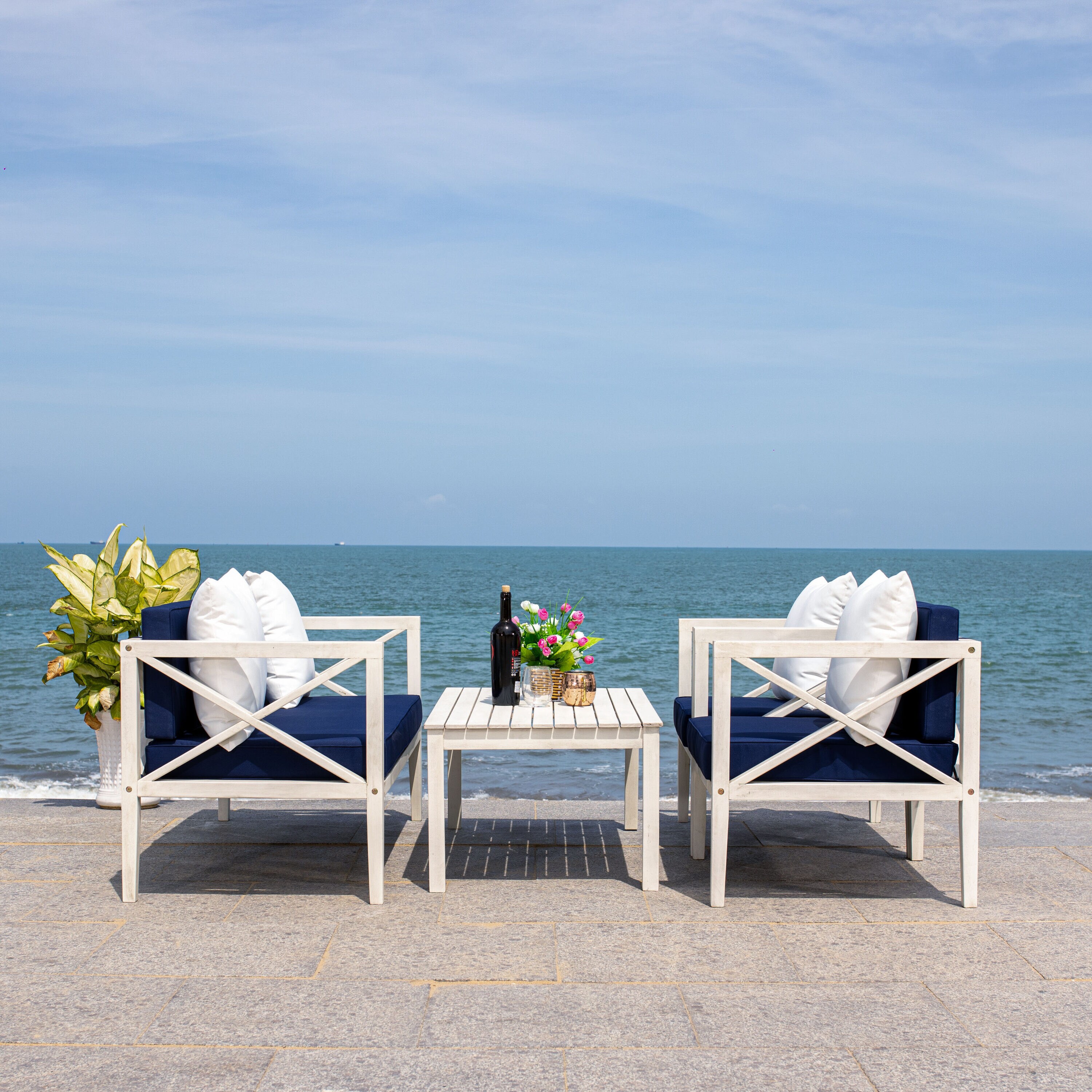 Safavieh PAT7031D Patio-Conversation-Sets - View #2