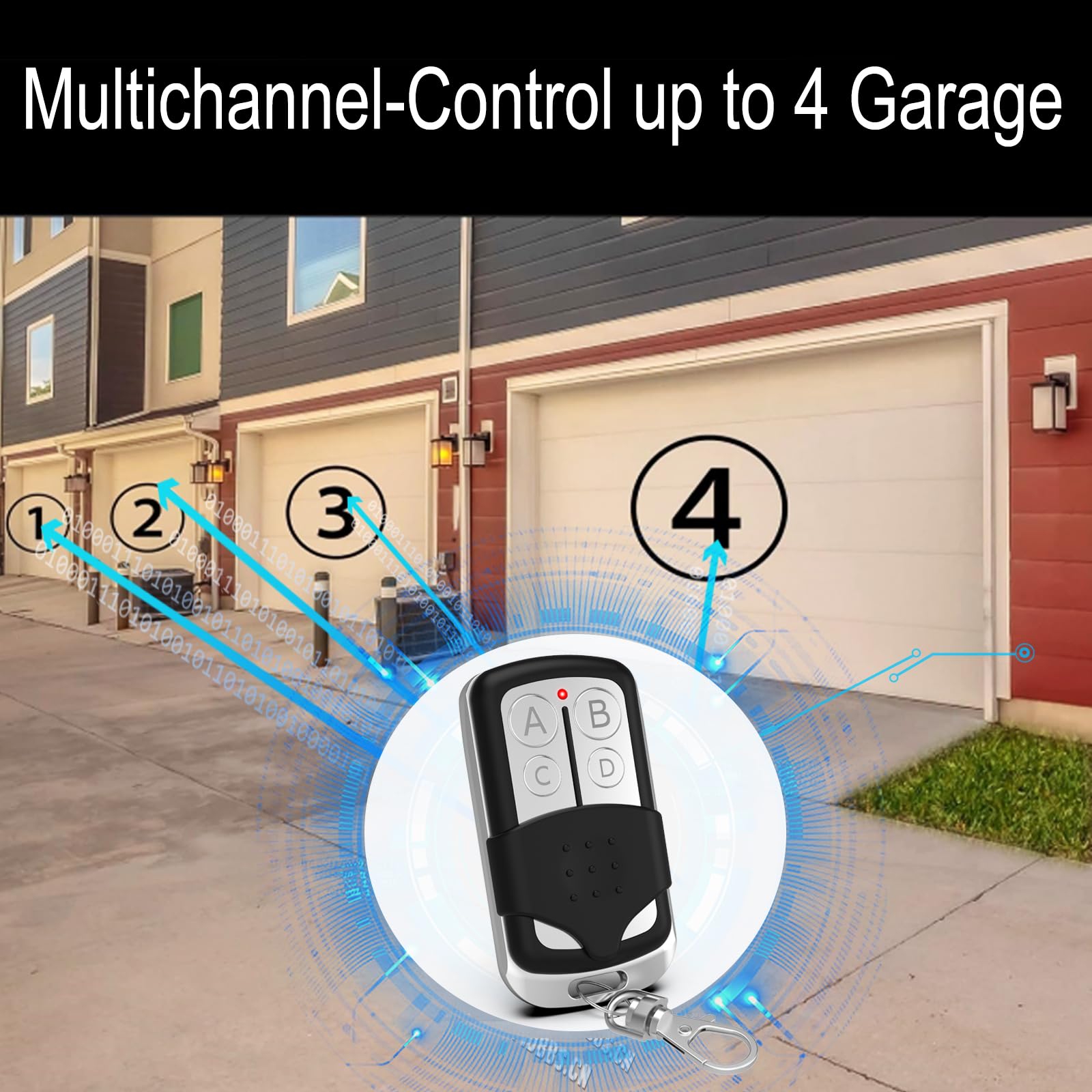 Aoibox Universal 4 Button Garage Door Opener Remote for Purple Yellow ...