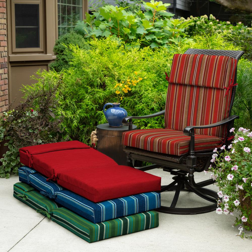 allen + roth 20-in x 21-in Priscilla Stripe Red High Back Patio Chair ...