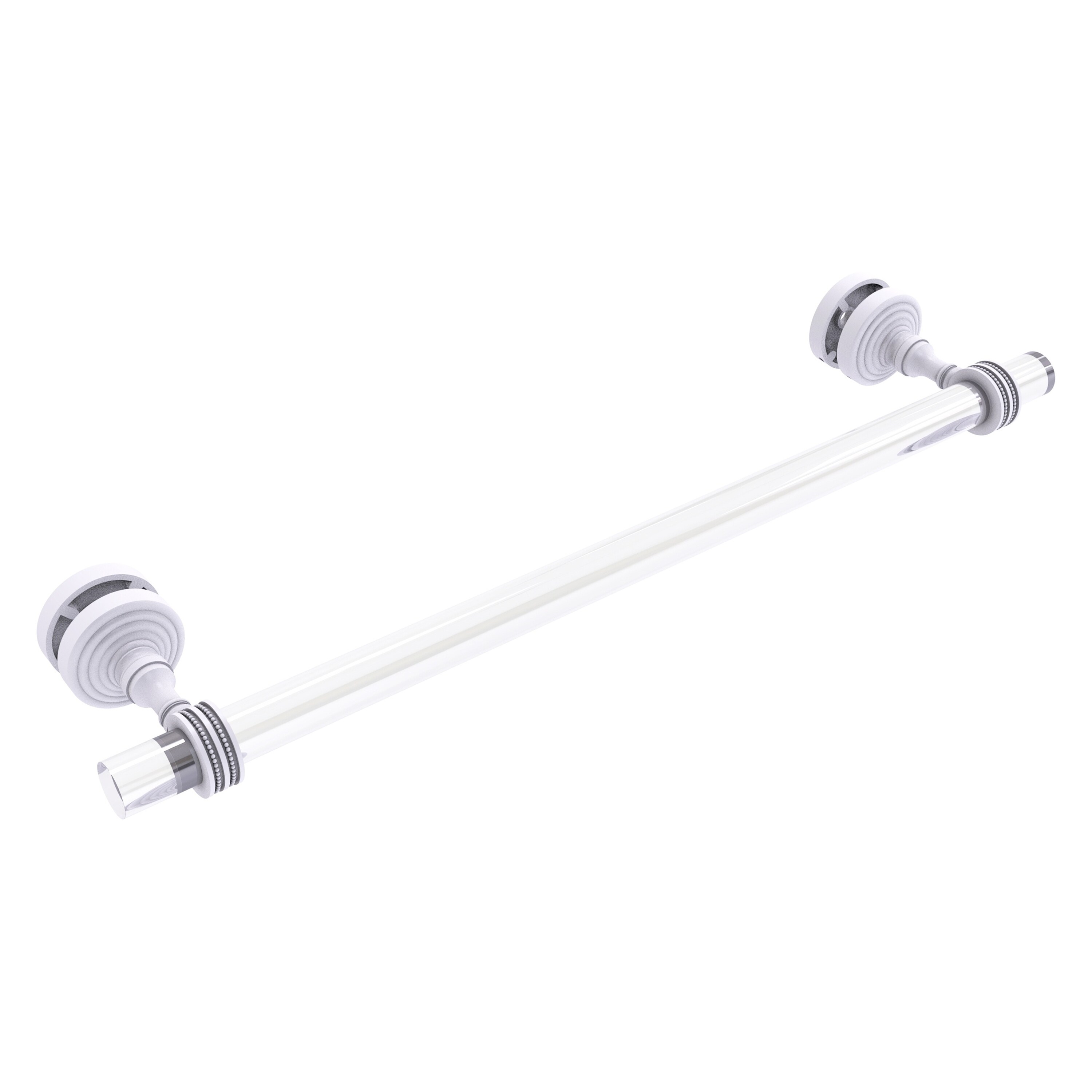 Allied Brass PG-41D-SM-18-WHM Pacific Grove 18-in Matte White Wall mount Single Towel Bar