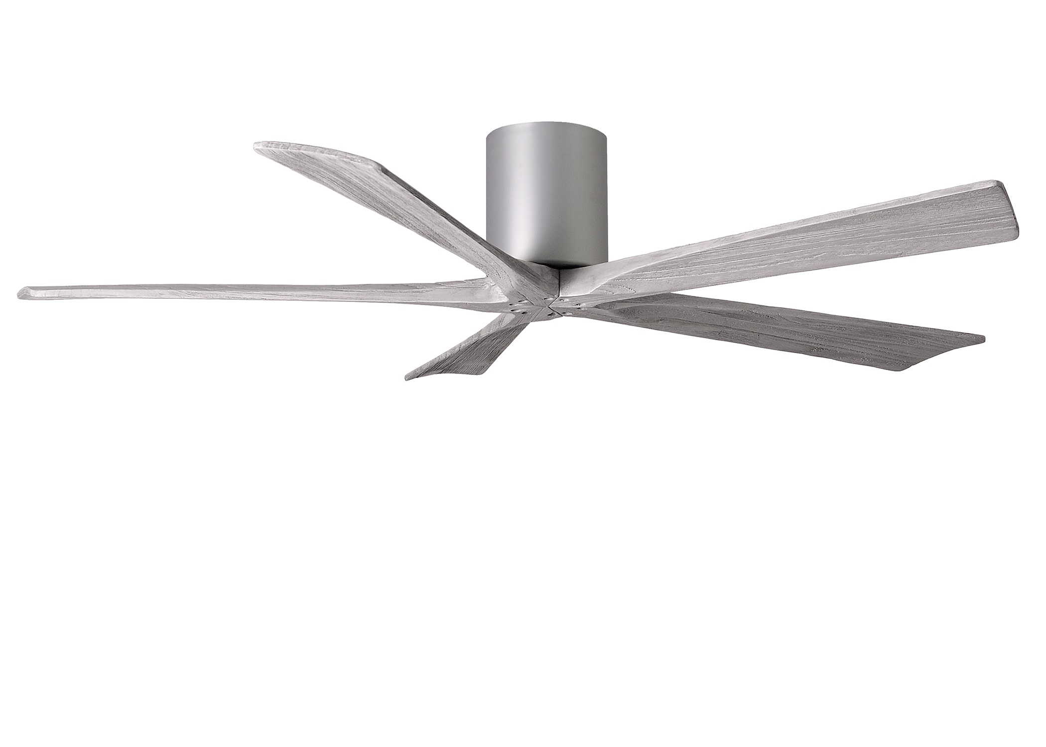 Matthews Fan Company Irene-H 60-in Brushed Nickel with Barn Wood Tone Blades Indoor/Outdoor Flush Mount Ceiling Fan and Remote (5-Blade) -  IR5H-BN-BW-60