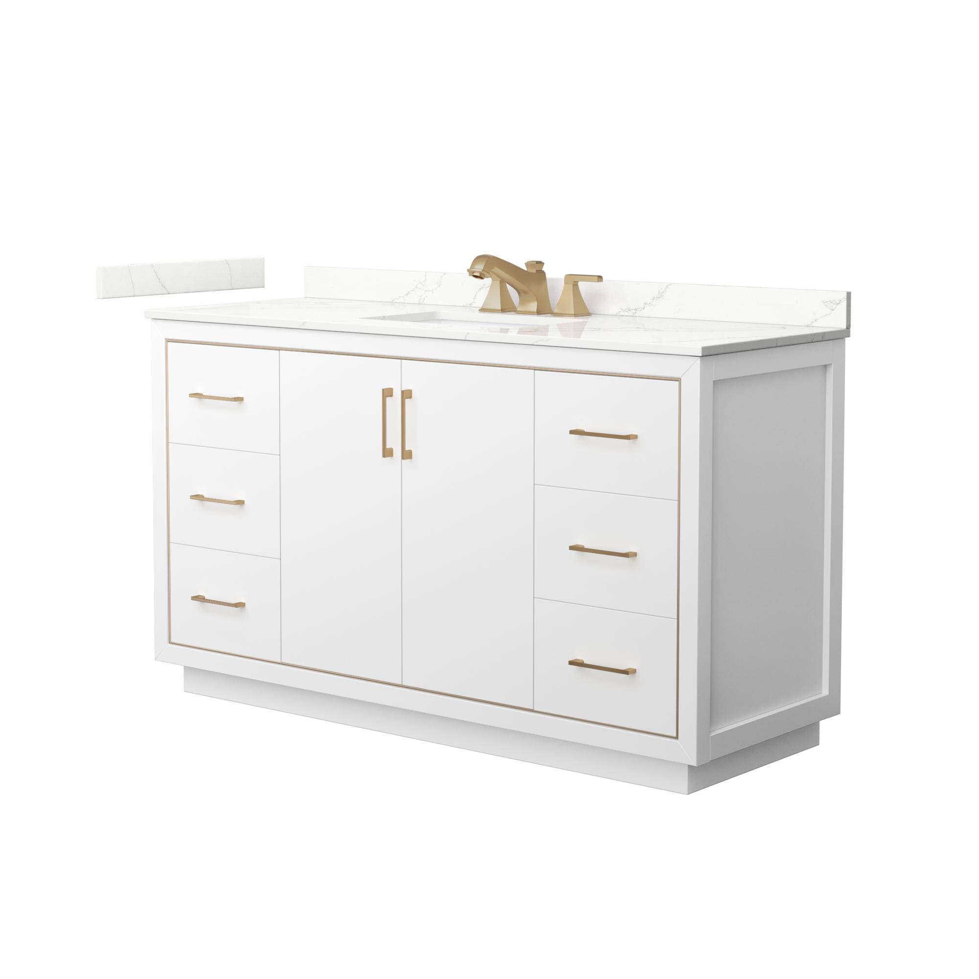 Wyndham Collection WCF111160SWZGTUS3MXX Icon 60-in White Undermount Single Sink Bathroom Vanity with Giotto Quartz Top