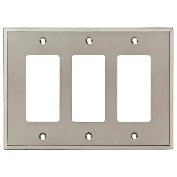 Brainerd Simple Step Sn Triple Decorator In The Wall Plates Department At Com - Nickel Finish Wall Plates