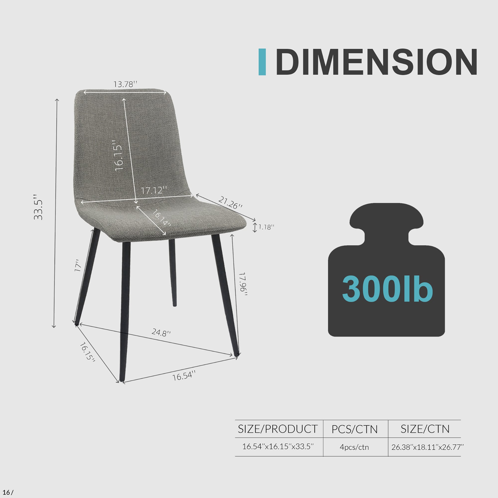 Sumyeg WF-HW53837GU-LA Dining-Chairs - View #17