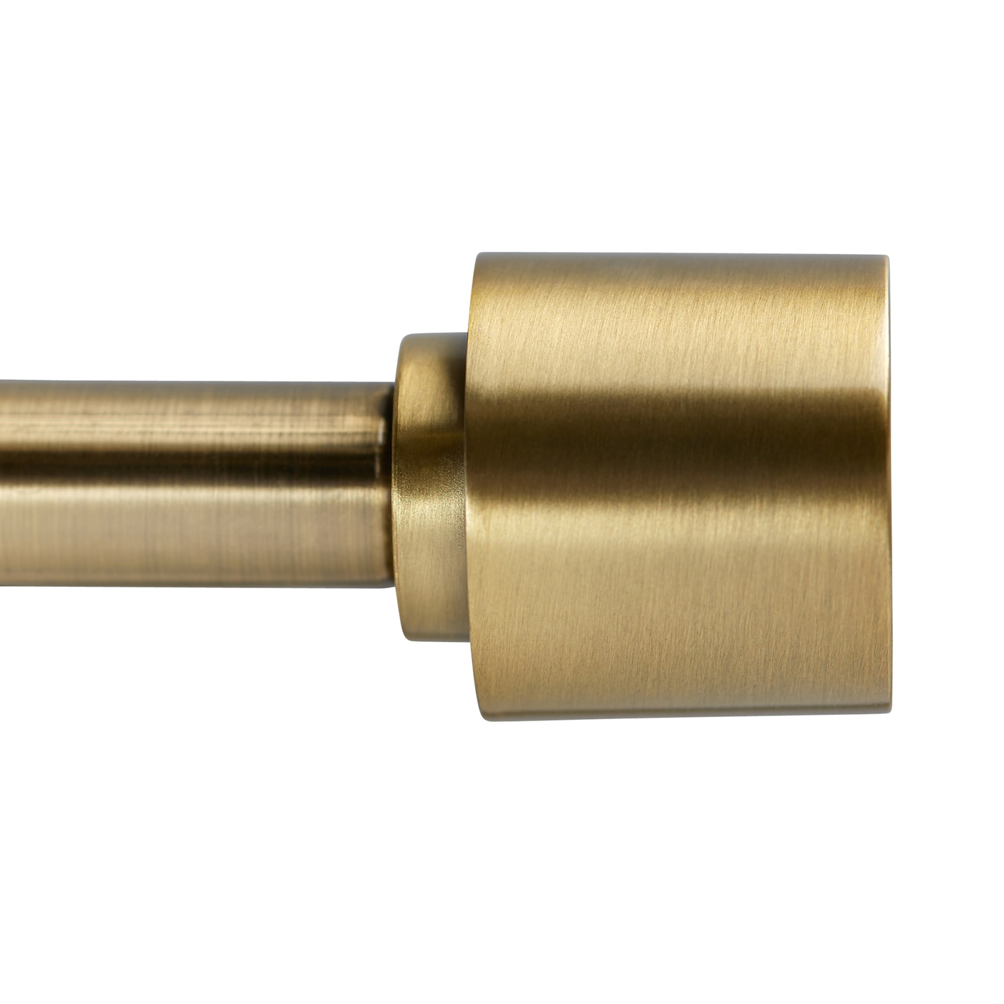 Porter Single Polished Brass Curtain Rod with Acrylic Finial 28