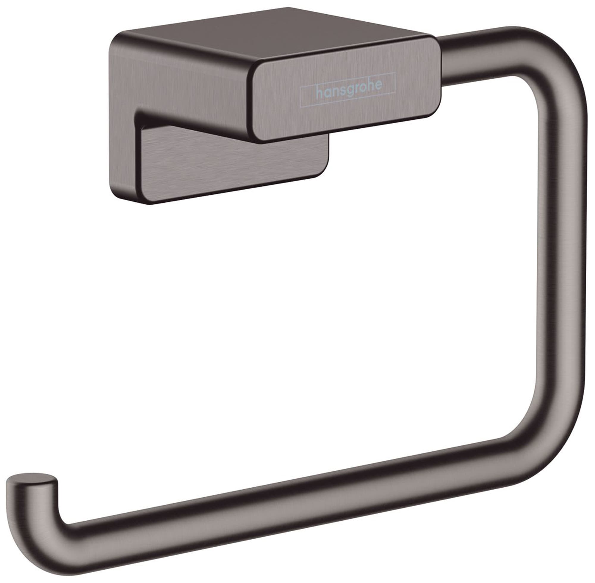Hansgrohe 41771340 AddStoris Brushed Black Chrome Wall mount Euro Toilet Paper Holder 1 -Rolls with Storage