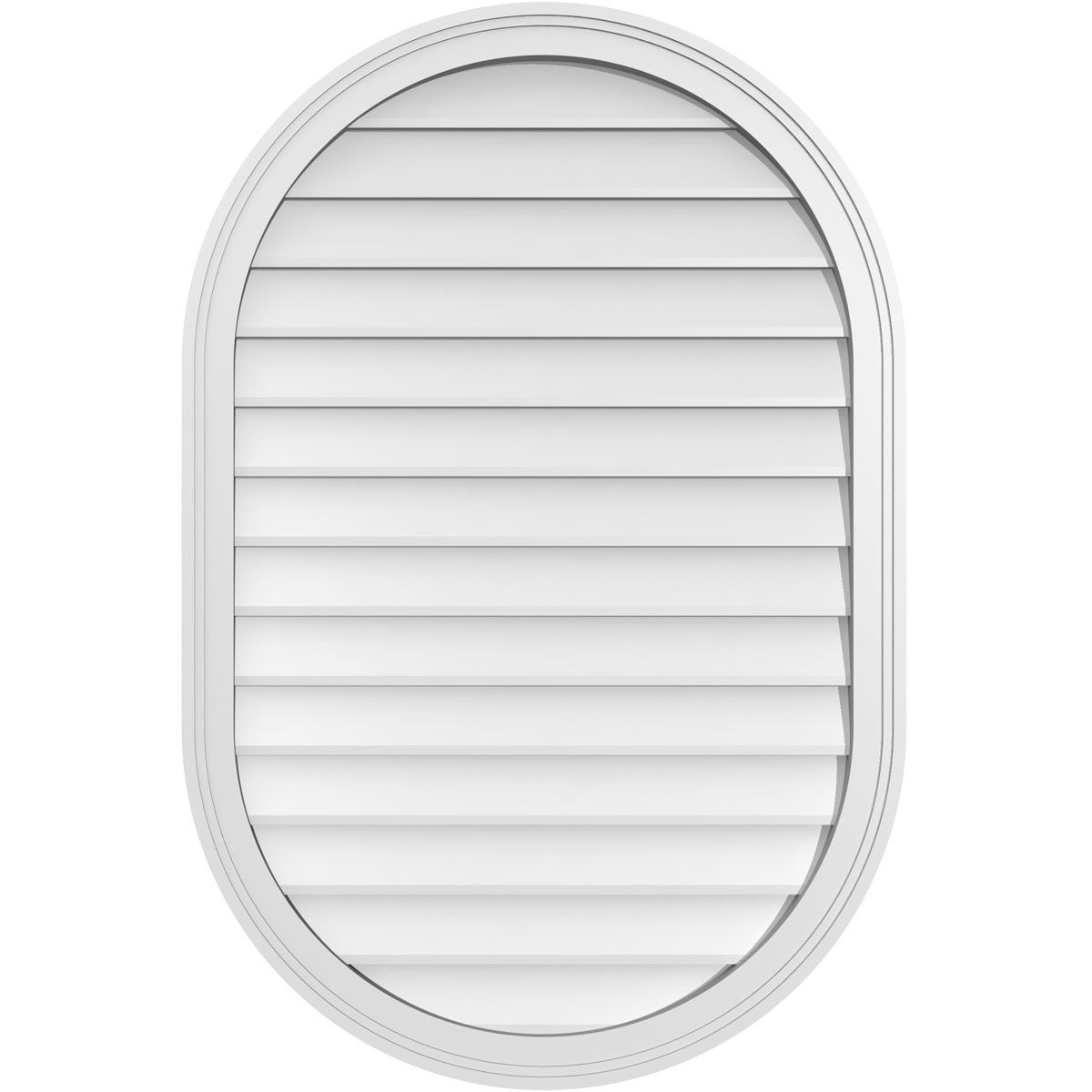 Ekena Millwork GVPVR28X4202SN 28-Inches x 42-Inches Off-white Oval PVC Gable Louver Vent