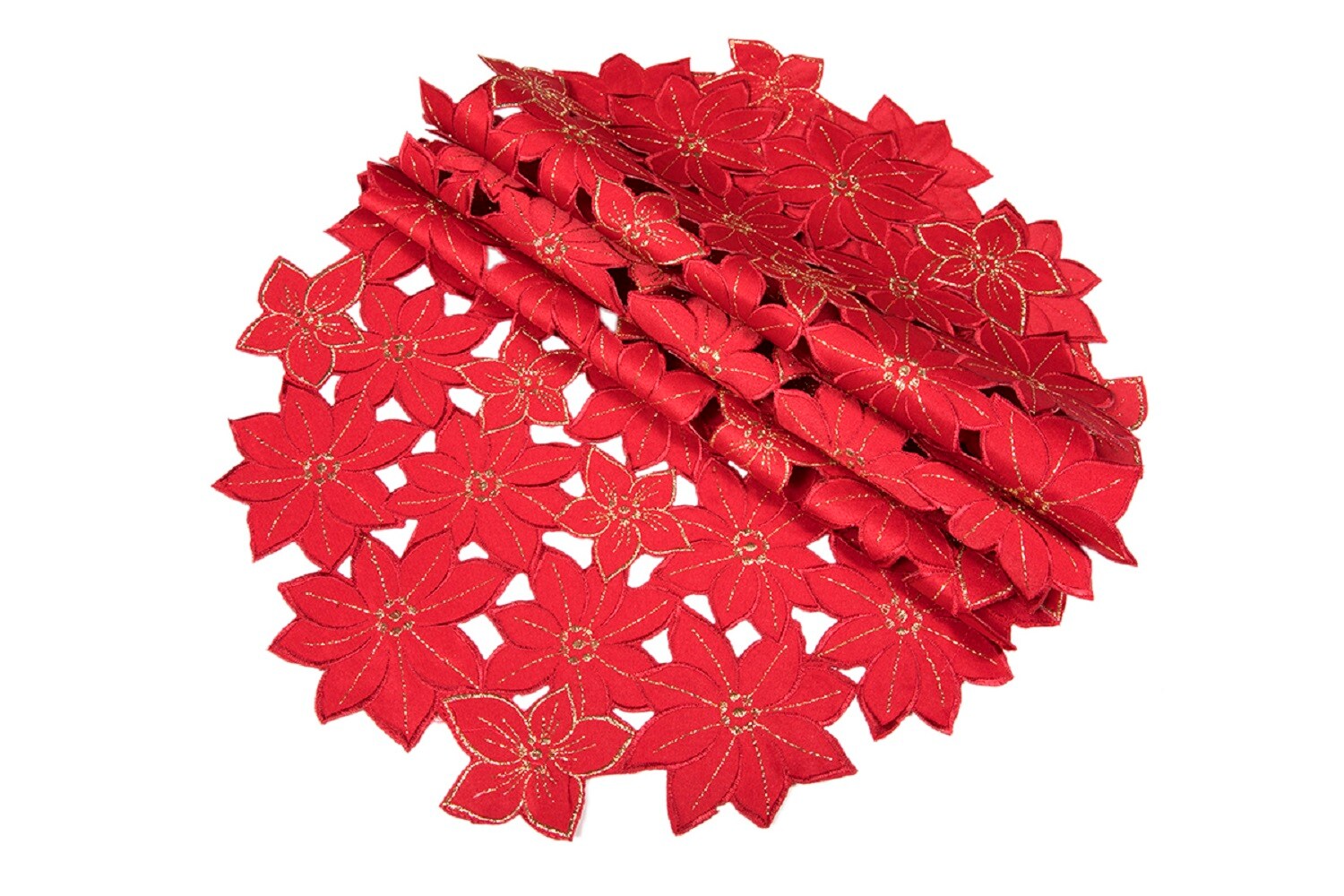 XIA Home Fashions XD7950221200 12-Inches Tabletop Decoration Poinsettia 4 -Pack Christmas Decor