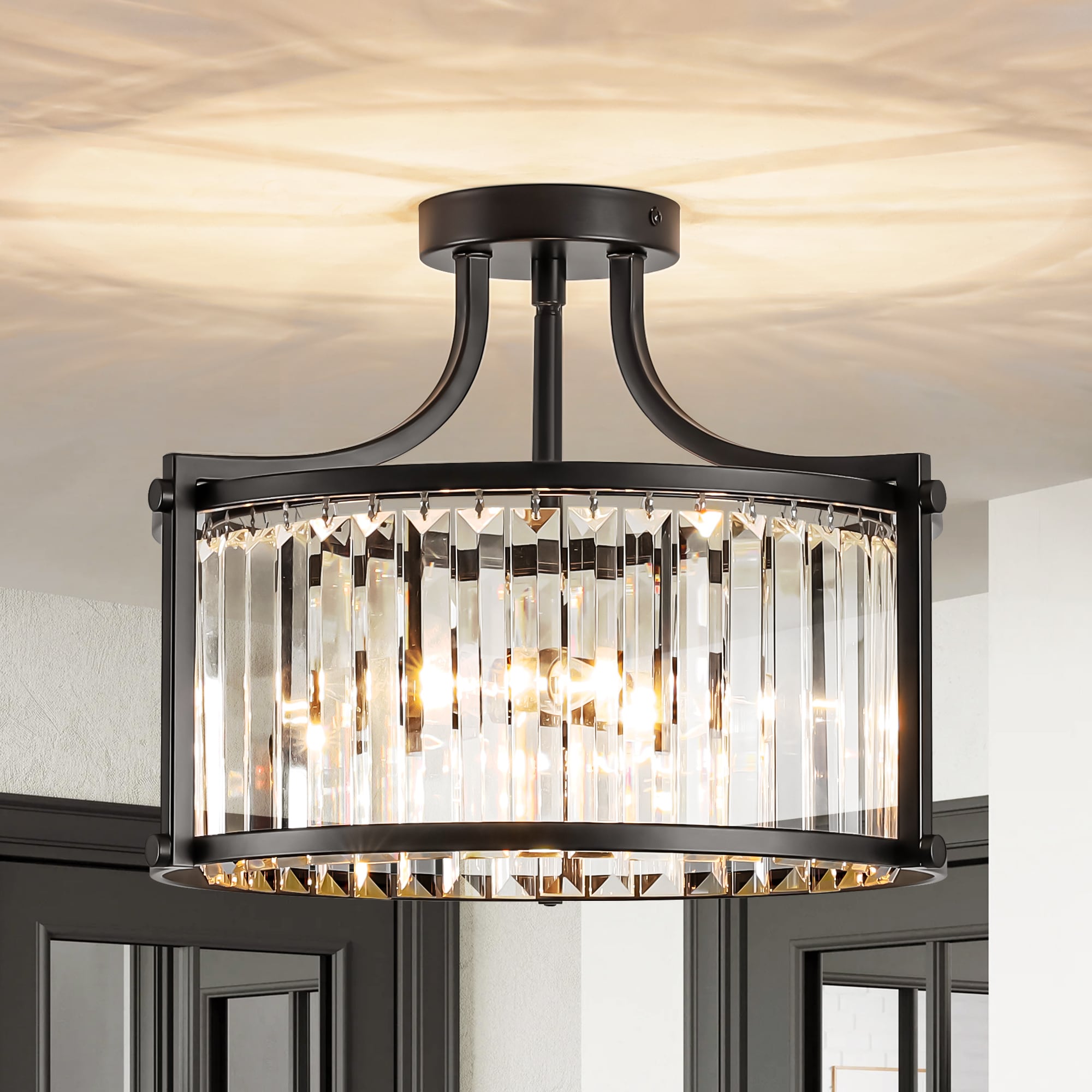 Rennnsan FL810147918 Arvin 4 -Light 15.75-in Matte Black Semi Flush Mount Light