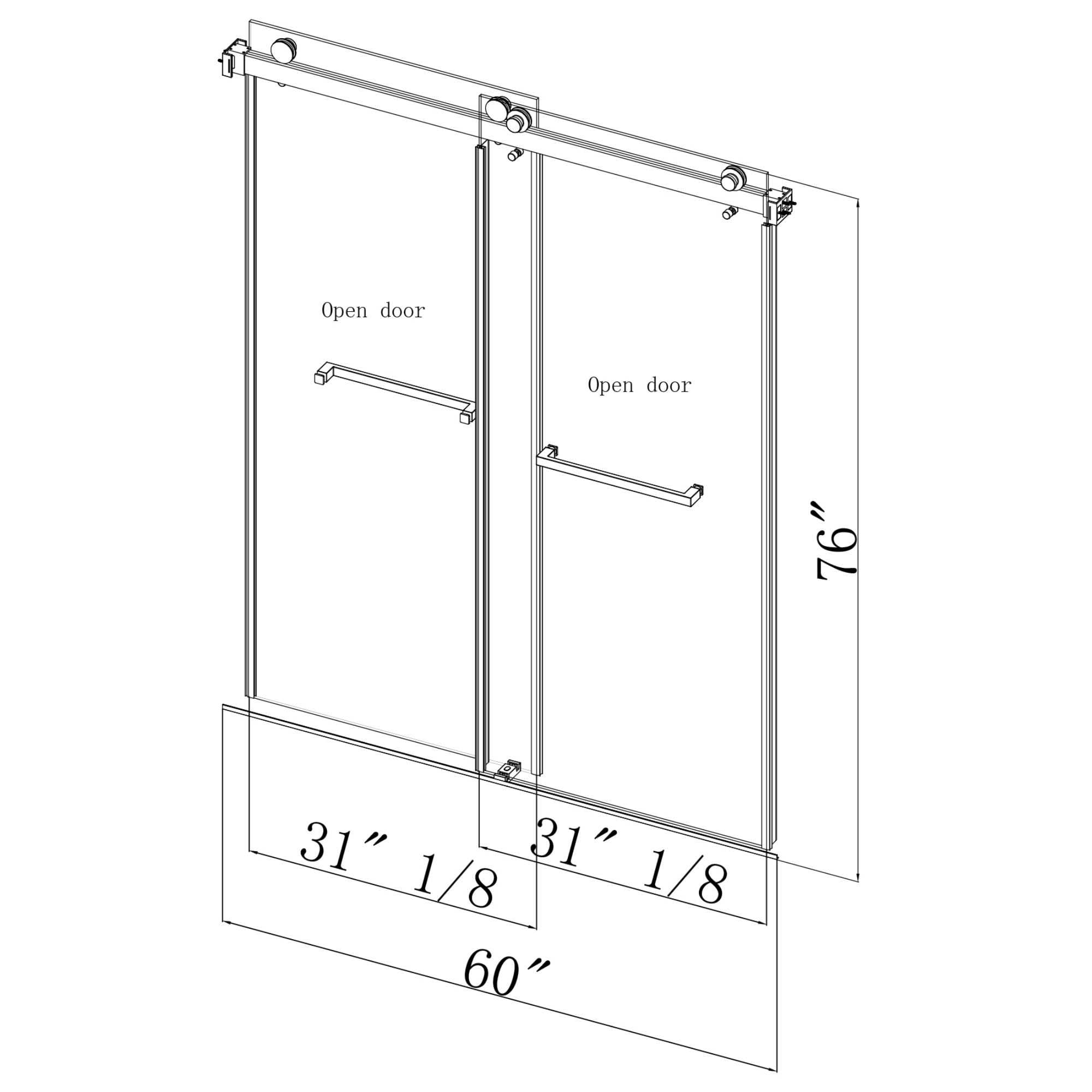 WELLFOR CV-DS01-6076BR Shower-Doors - View #7