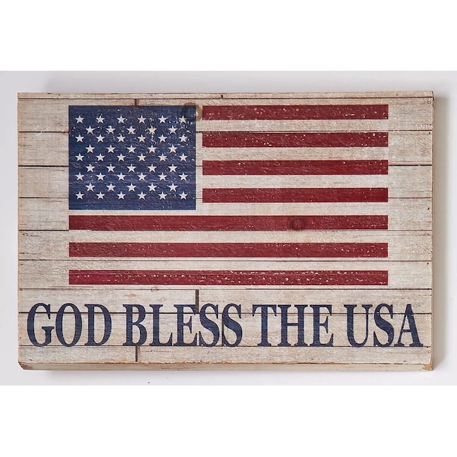 Rustic Hand Made Vintage Wooden Sign ENS1000239 4th of July Stars Wood Sign