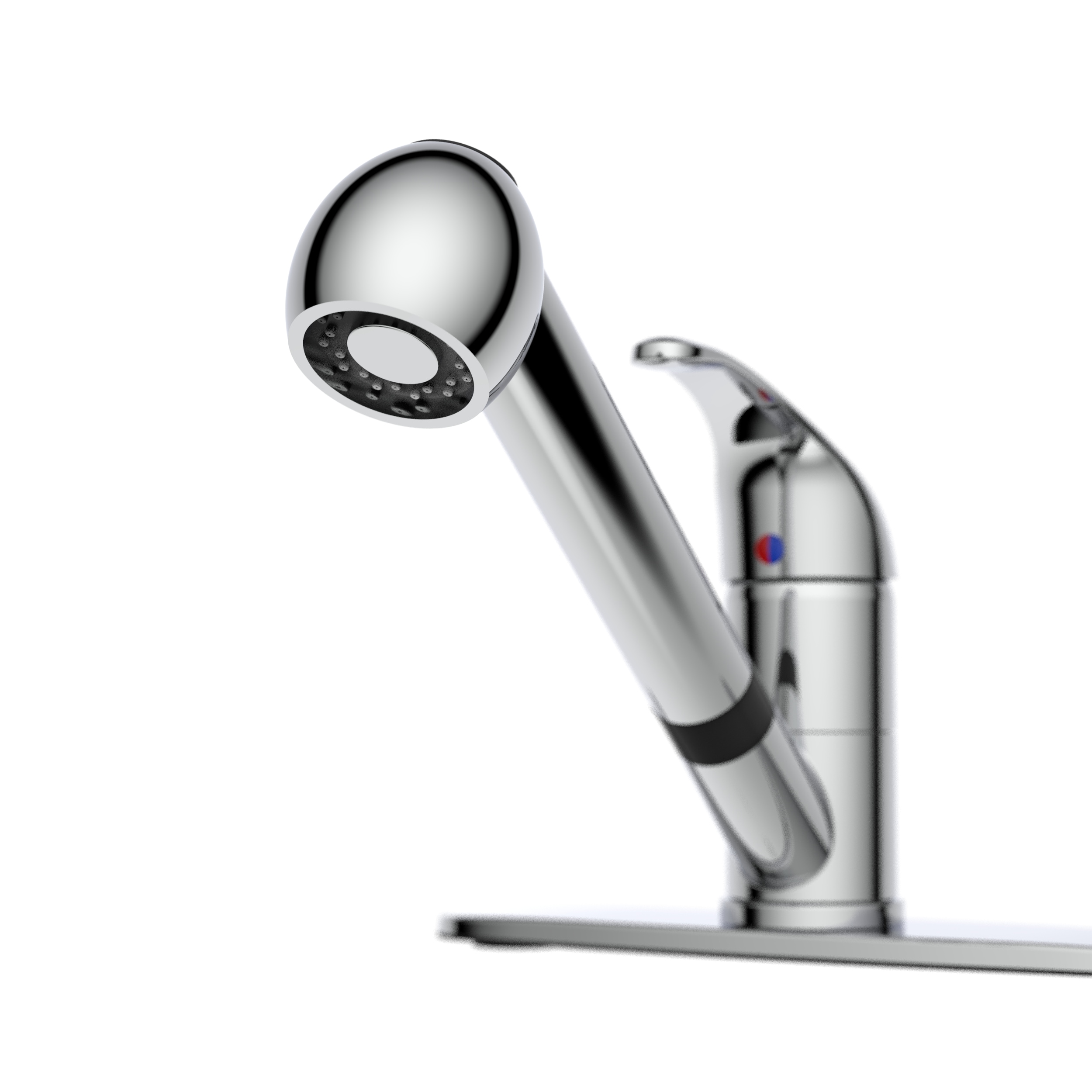 Polished Chrome Single Handle Pull-Out Kitchen Faucet with Sprayer