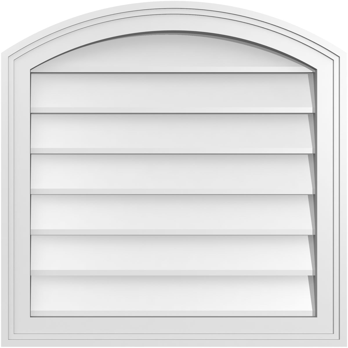 Ekena Millwork GVPAR24X2402SN 24-Inches x 24-Inches Off-white Round top PVC Gable Louver Vent