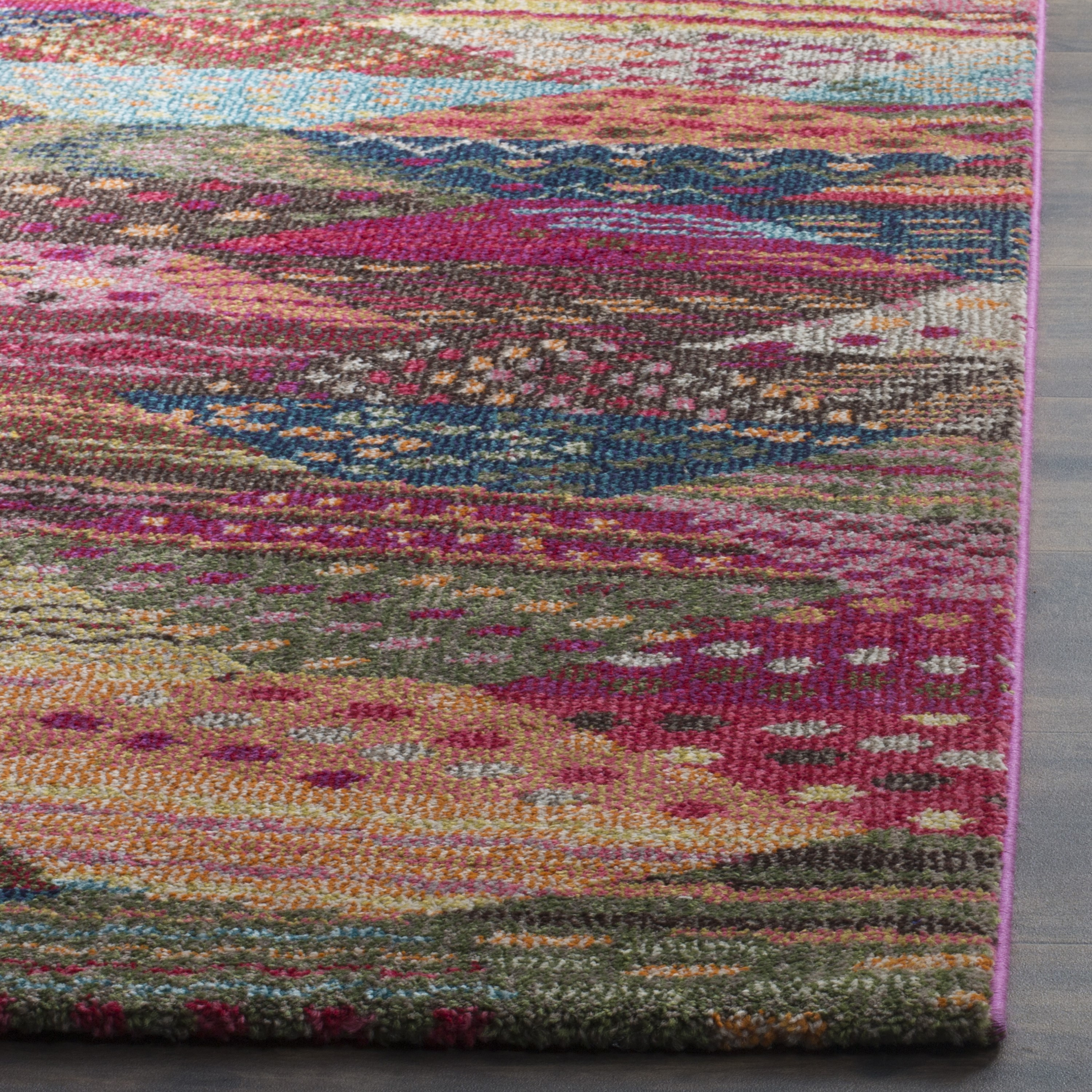 Multicolor Geometric Patchwork Synthetic 3' x 5' Area Rug