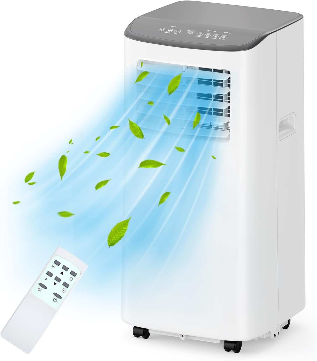 Qeetex LHF-DYQ-PHO-338DNVRD GarveeHome 8000 BTUs Portable Air Conditioner with Dehumidifier  Fan Cooling 3-In-1  24h Timer  Cools Up to 350 Sq/ Ft  with Remote Control  White