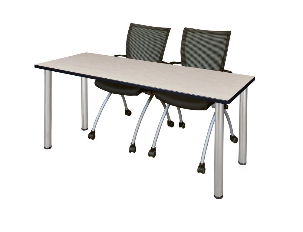 Regency MT7224PLBPCM09BK Training Off-white 4-Person Training Table (72-in W x 29-in H)