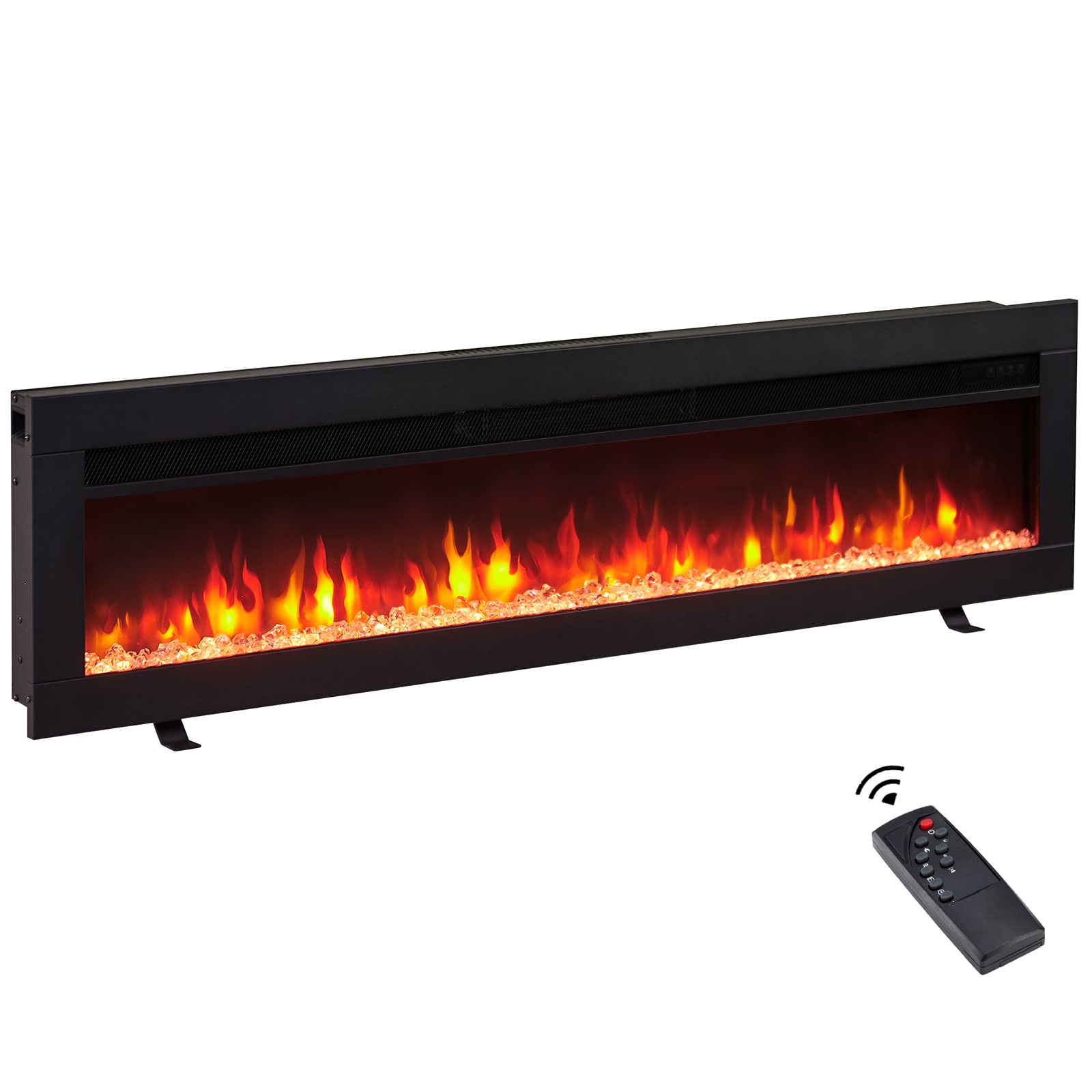 BABOOM 23.9-in W Black Infrared Quartz Electric Fireplace BOM-179-DK-CO Sansujyuku sansujyuku.com