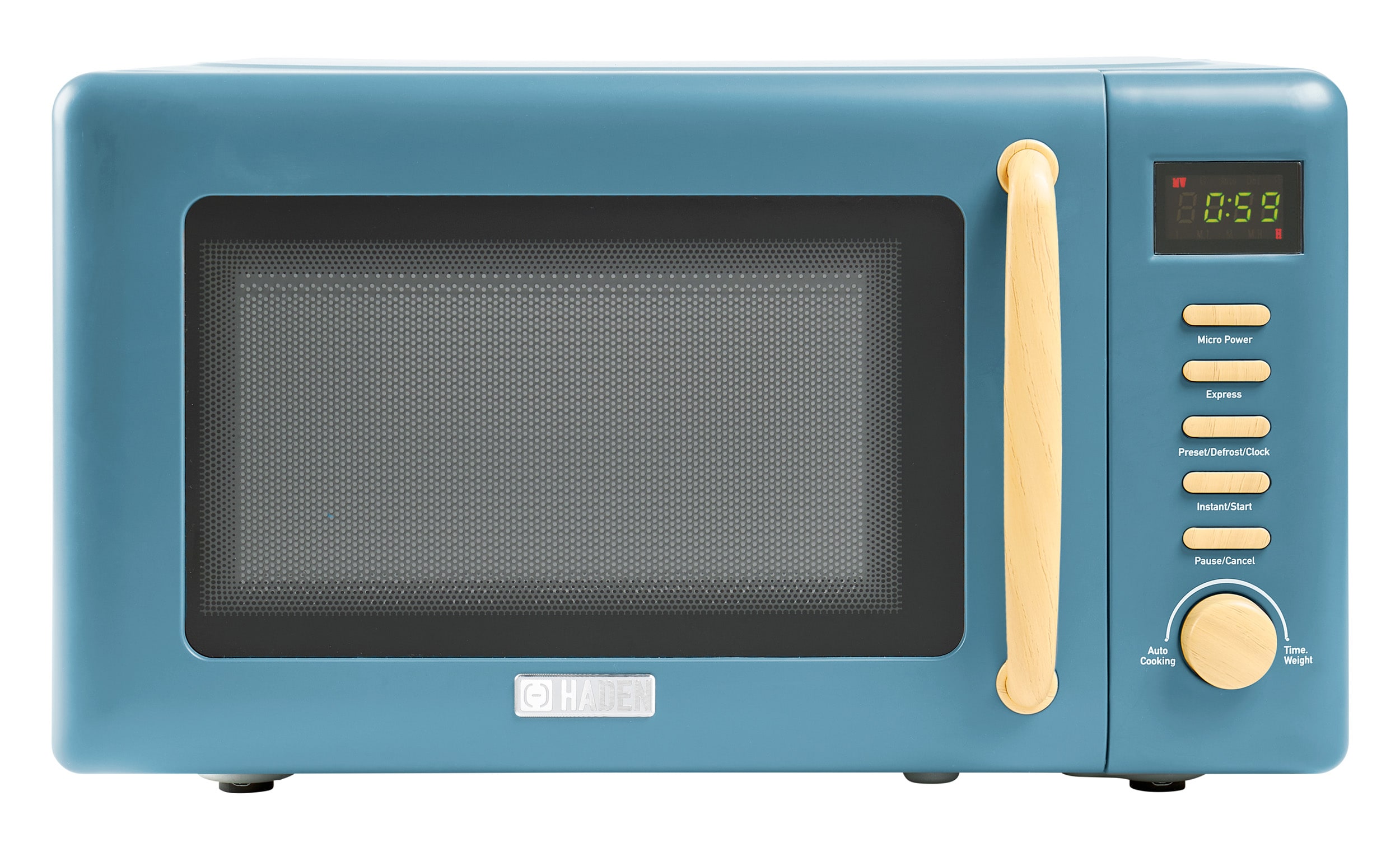 Mini Small Microwave Oven Countertop 0.7 Cu.Ft. 700 Watt Blue Retro  Design,Blue
