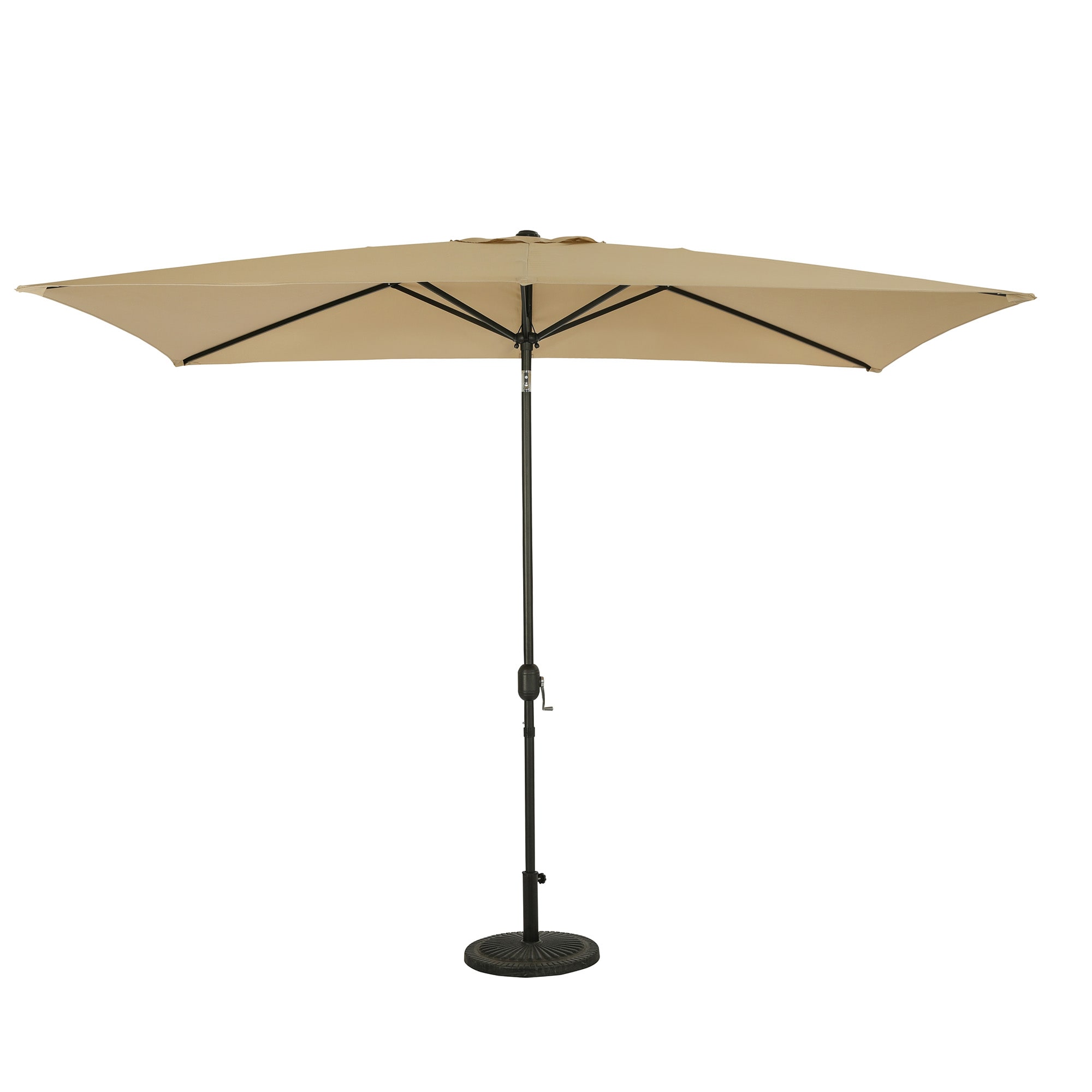 Island Umbrella NU6859 6.5-ft Steel Off-white Market Patio Umbrella