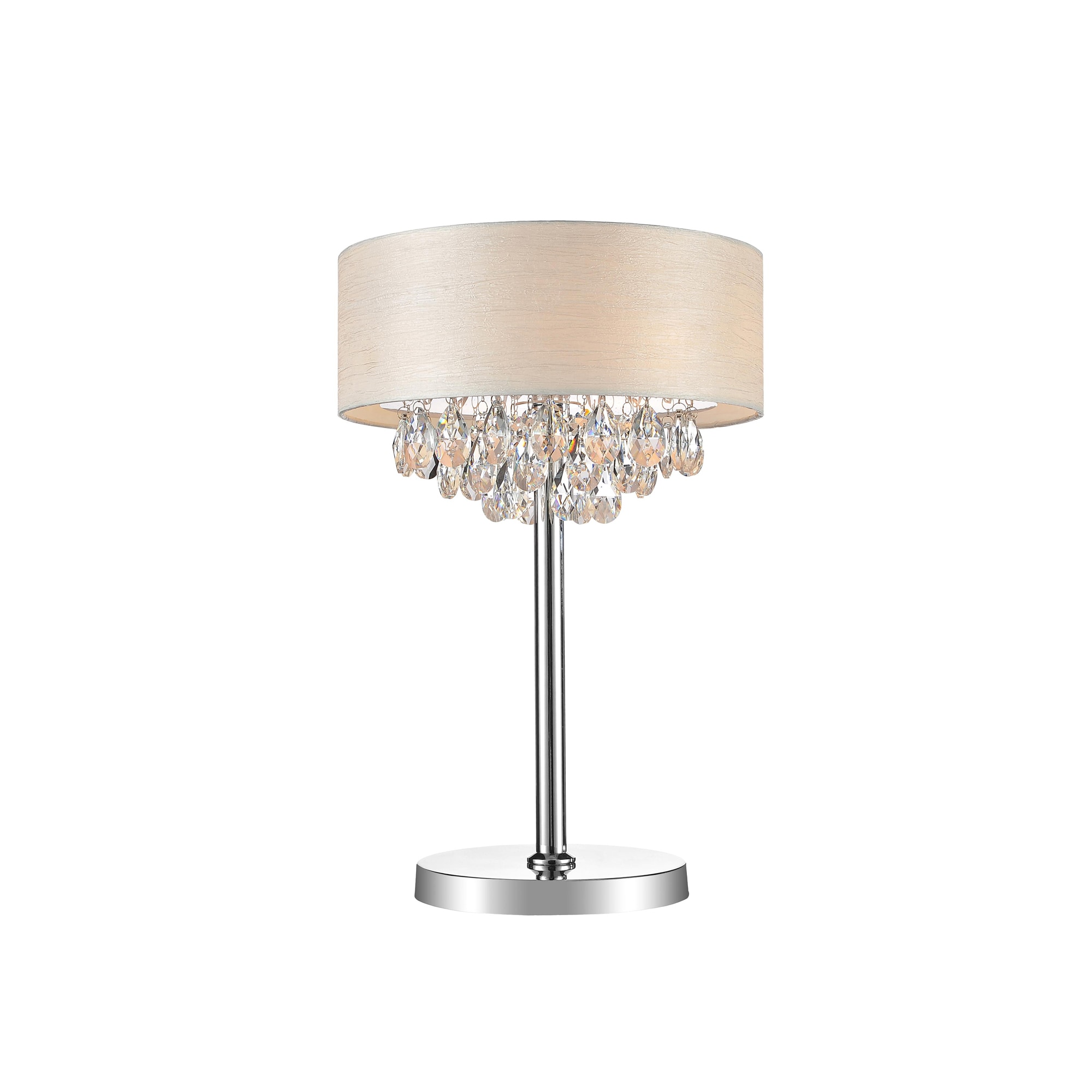 CWI Lighting 5443T14C (OFF WHITE) Dash 24.5-in Chrome On/Off switch Table Lamp with Plastic Shade