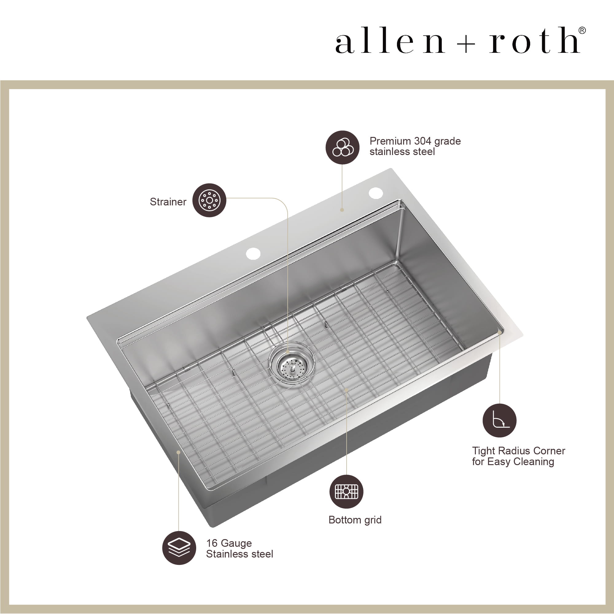allen + roth FSD1R3322A1102-AA Kitchen-Sinks - View #3